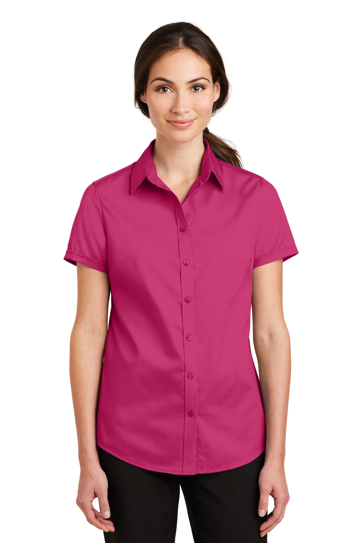 Port Authority Women's Short Sleeve SuperPro Twill Shirt. L664 33