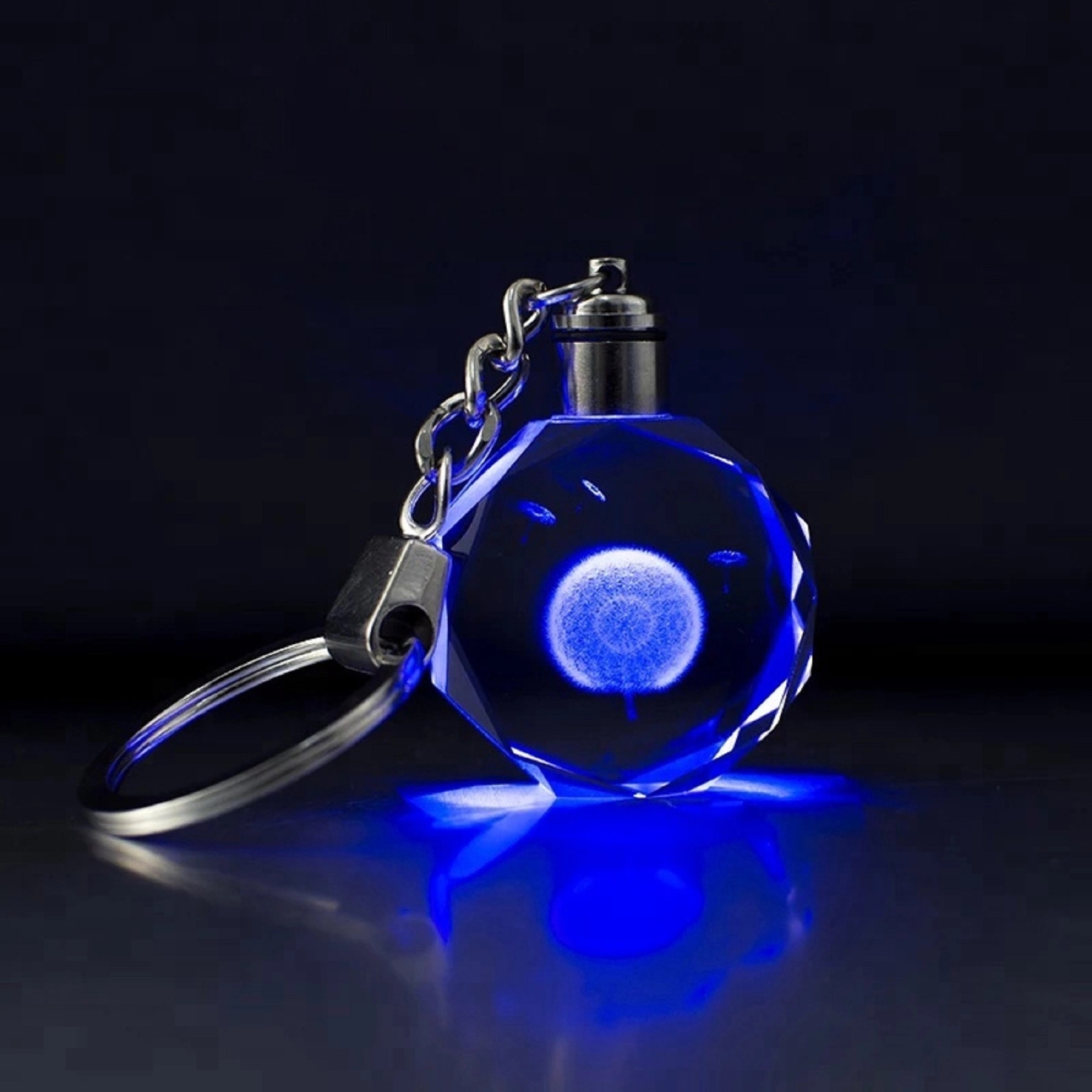 LED Light Octagon Crystal Key Chain 9
