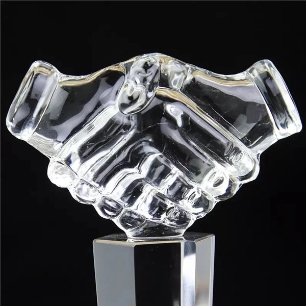 Optical Crystal Handshake Award 5