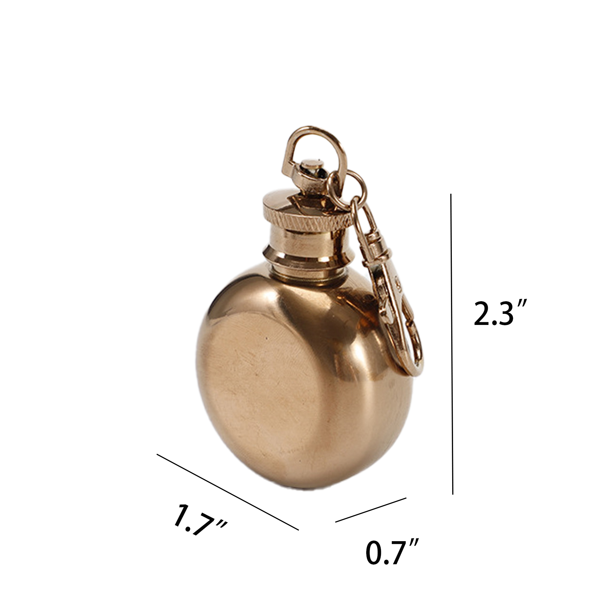 Mini Round Stainless Steel Flask with Keychain 5