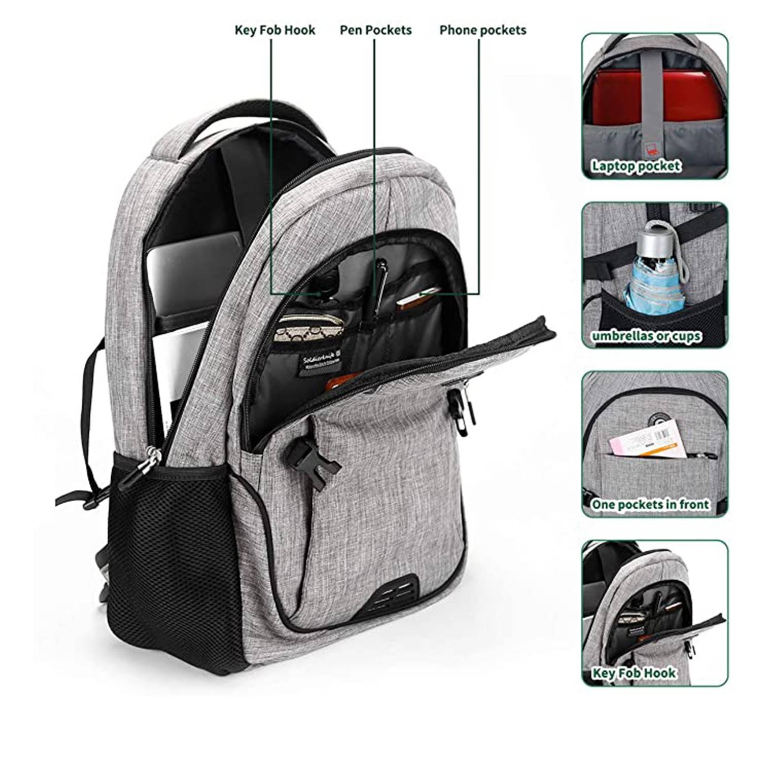 Travel Backpacks Bookbag with USB Charging 3