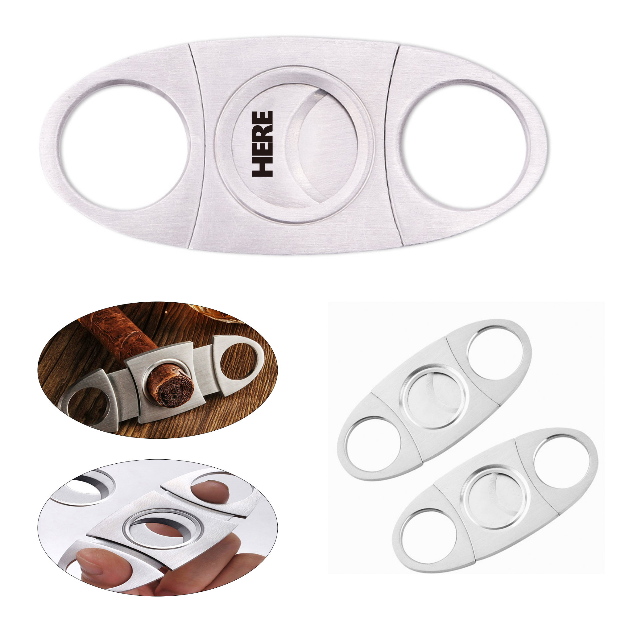 Stainless Steel Double Blade Portable Cigar Cutter 2