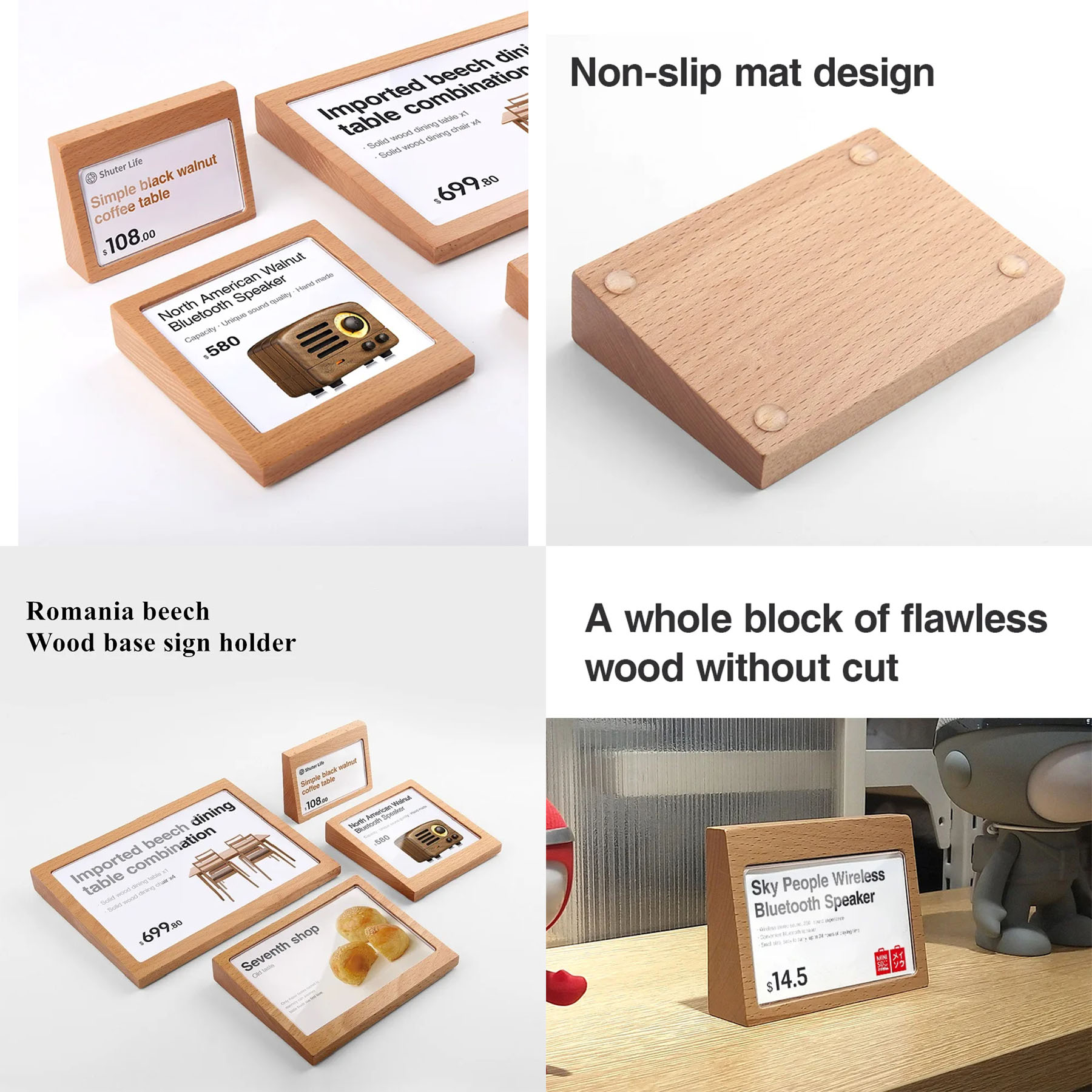 Wooden Price Tag Display Holder 2