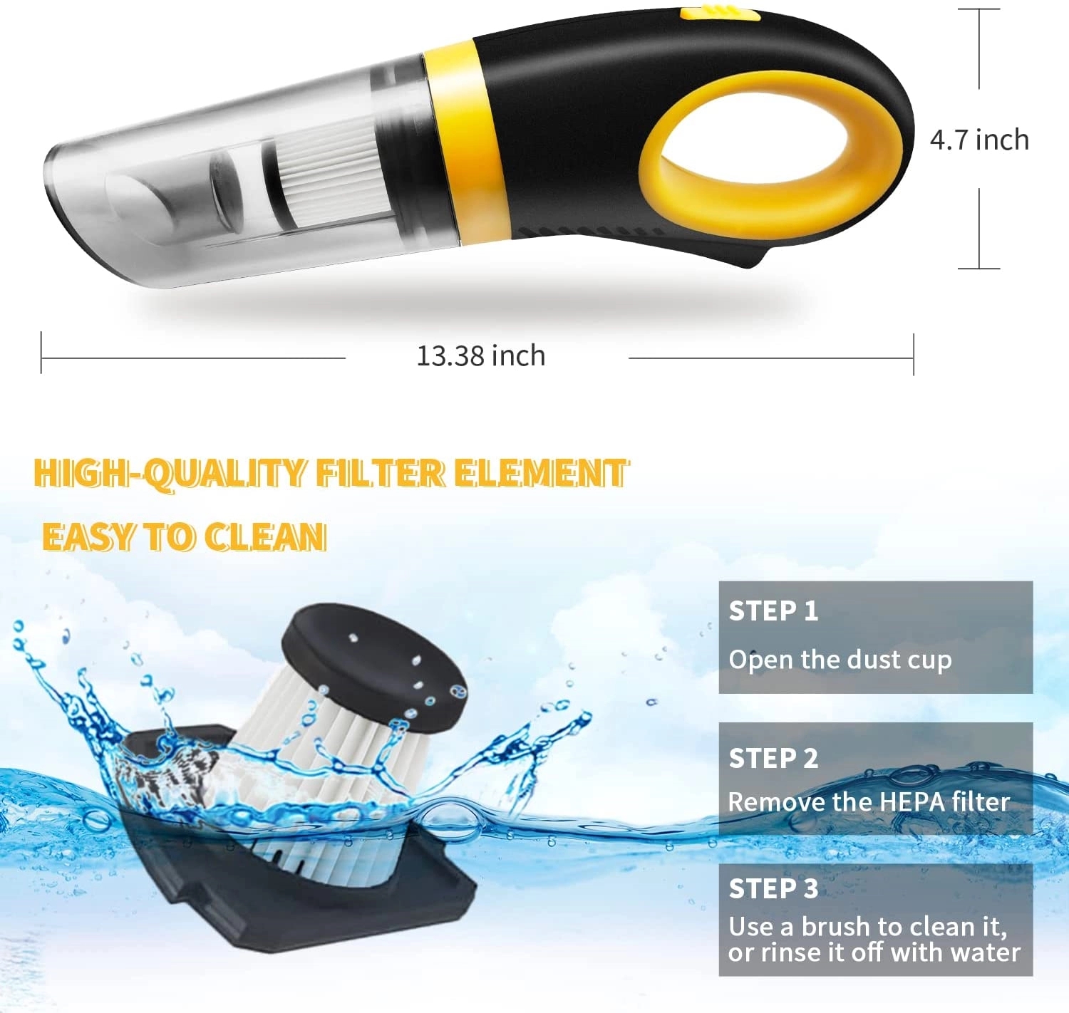 Rechargeable Vacuum Cleaner For Car And Home 4