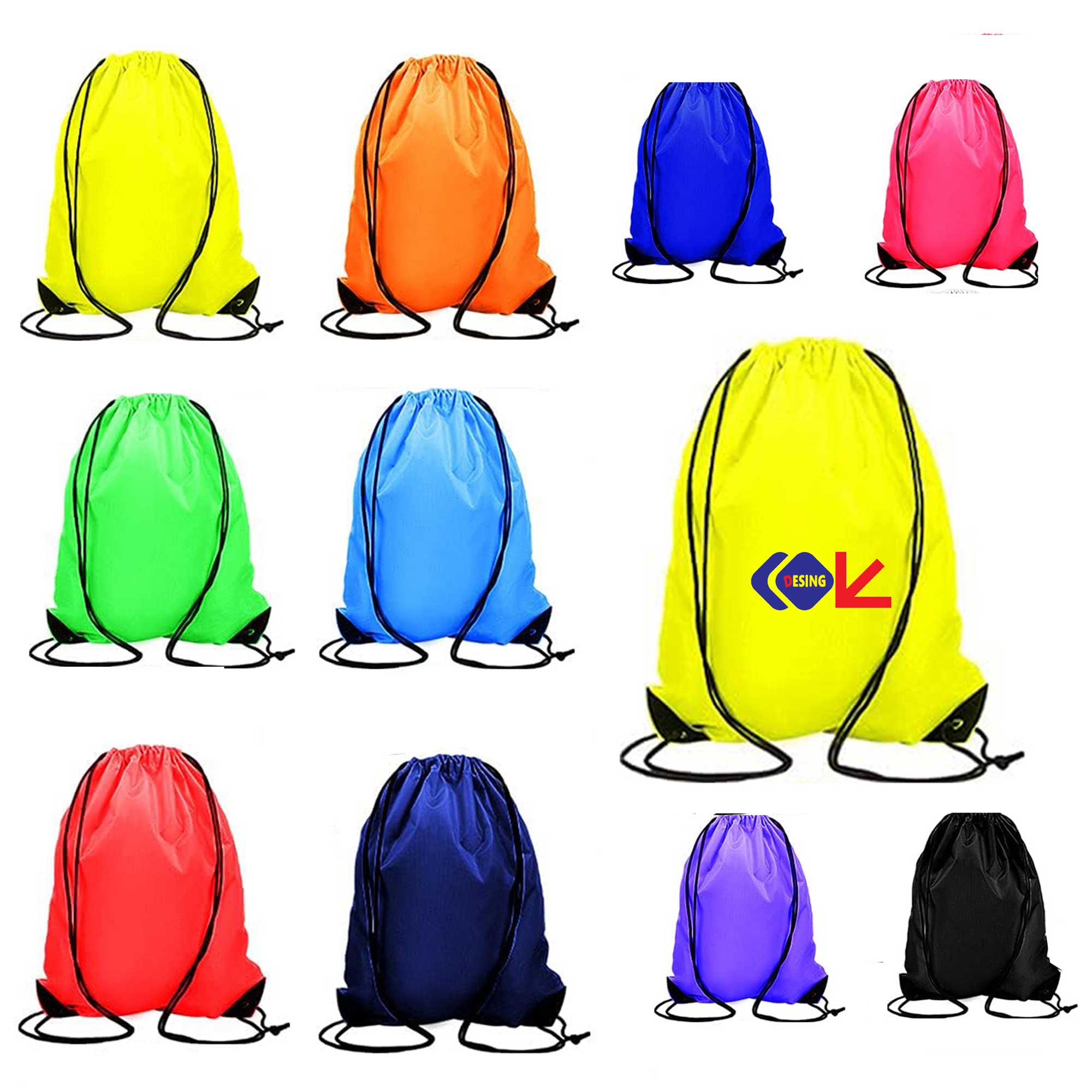 Nylon Backpack Draw String Back Bag 2