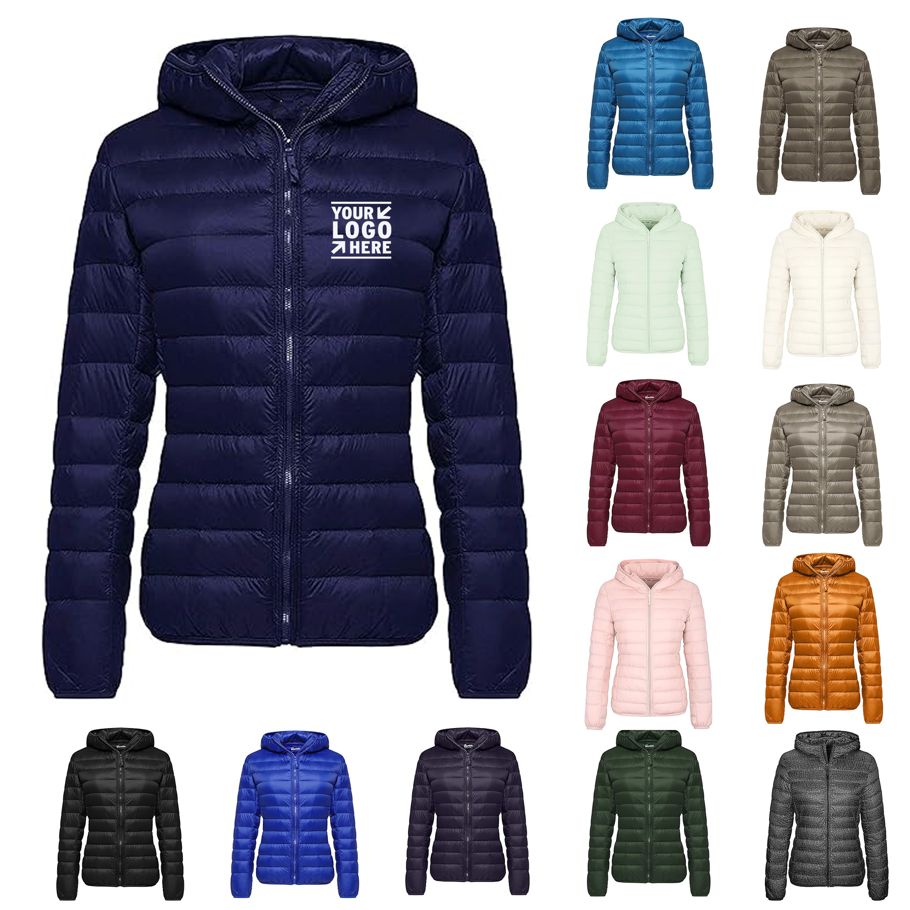 Women Hooded Packable Ultra Light Weight Short Down Jacket 2