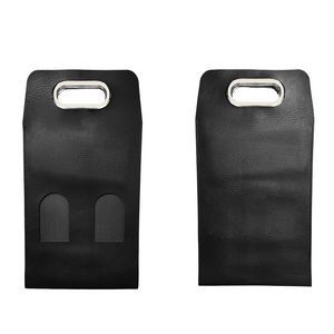 Stylish Dual Bottles PU Leather Wine Bag With Window, custom tote bag with logo imprint 13