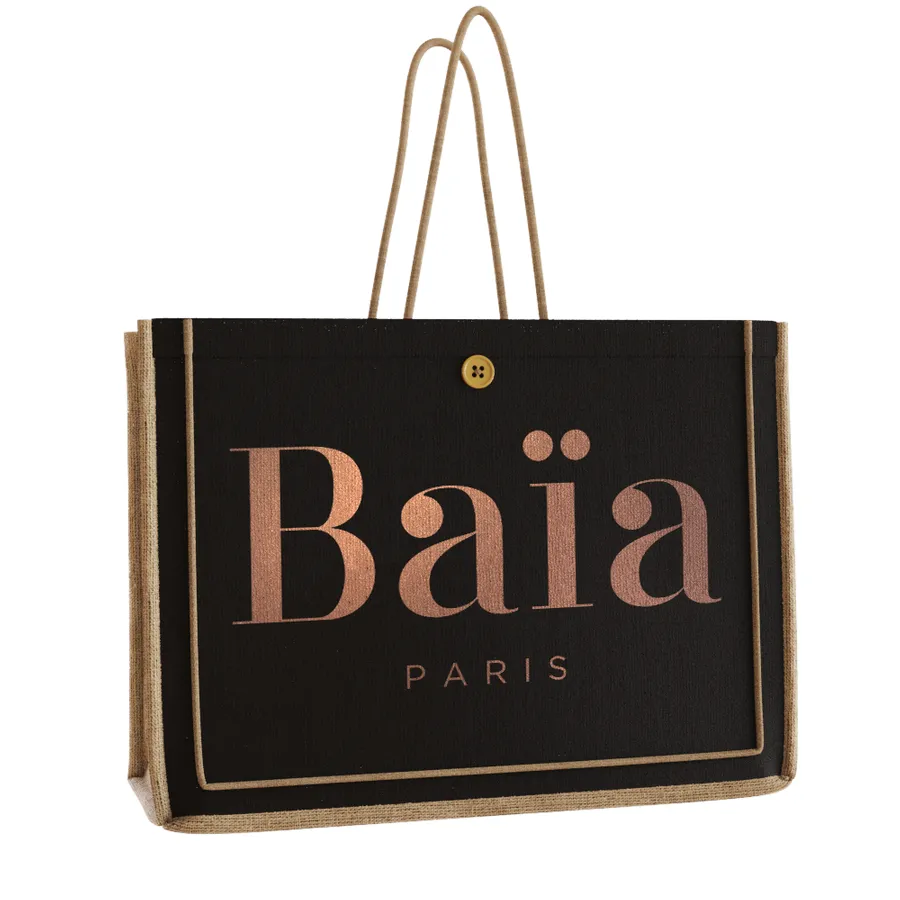 Paradise Jute Tote Bag, custom tote bag with logo imprint 2