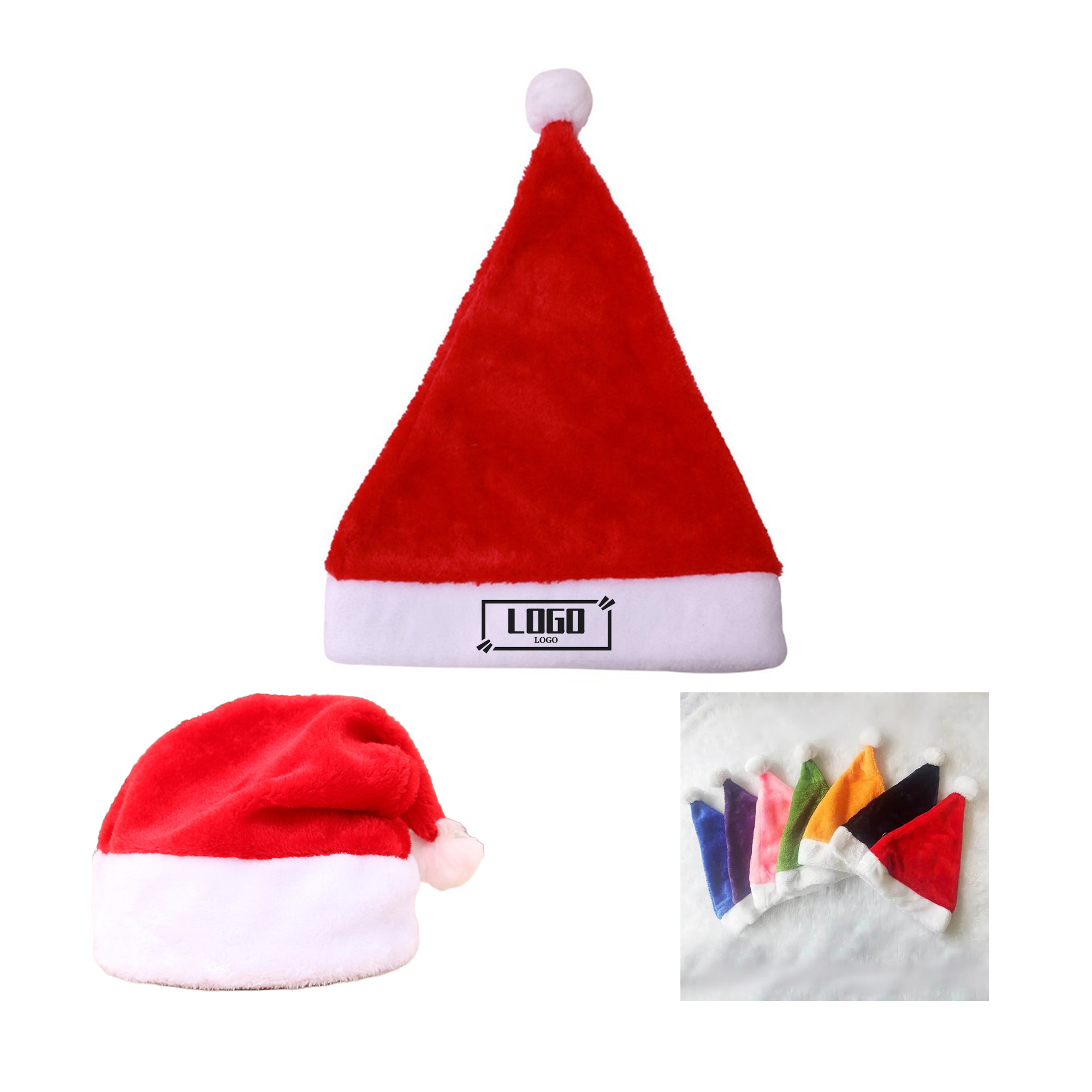 Soft Santa Hat with Elastic Fit for Seasonal Promotions 2