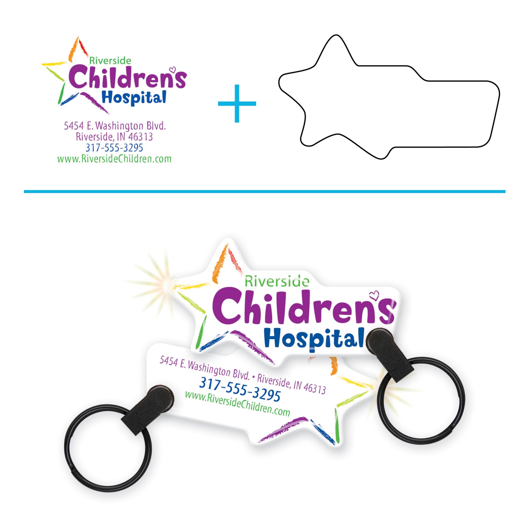 ShapeLights™ Design-A-Shape Key Ring Flashlight (Spot Color Printing)