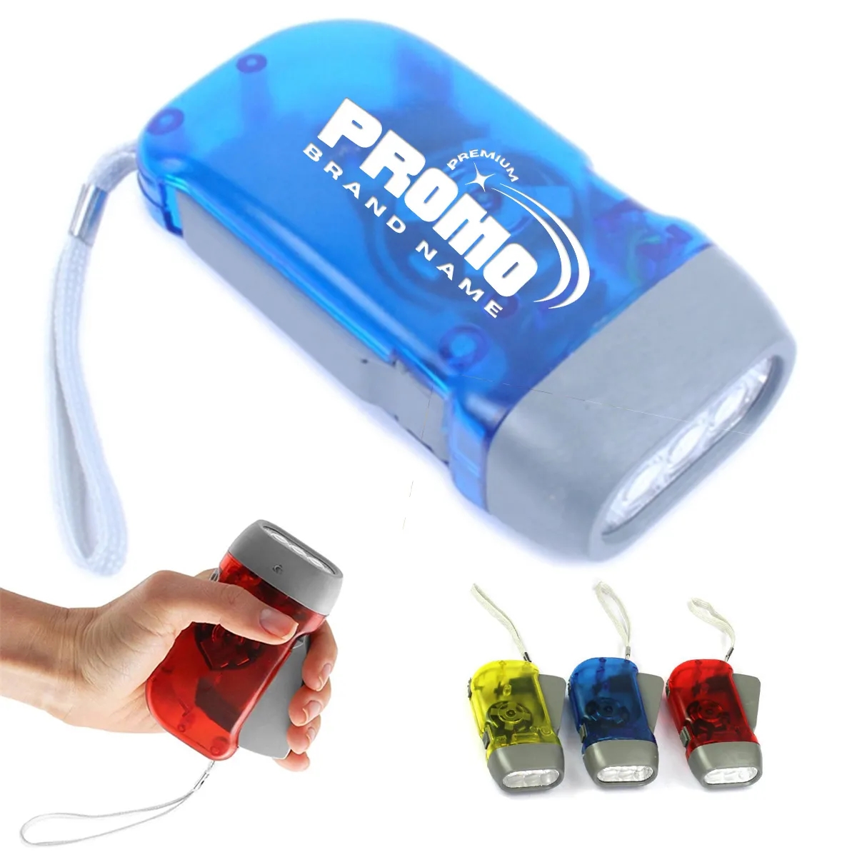3 Lights Emergency Safety Tool Hand Crank Flashlight 2