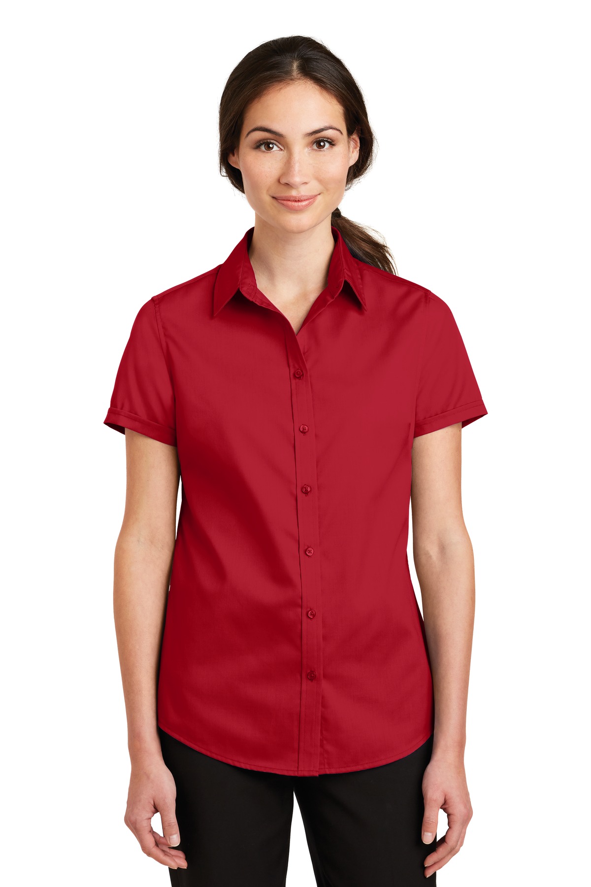 Port Authority Women's Short Sleeve SuperPro Twill Shirt. L664 34
