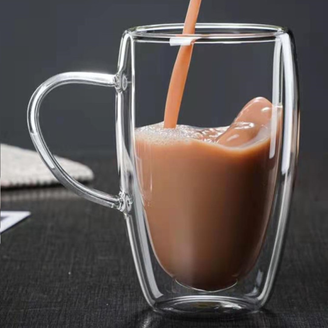 Double Wall Insulated Glass Mug with Handles 7