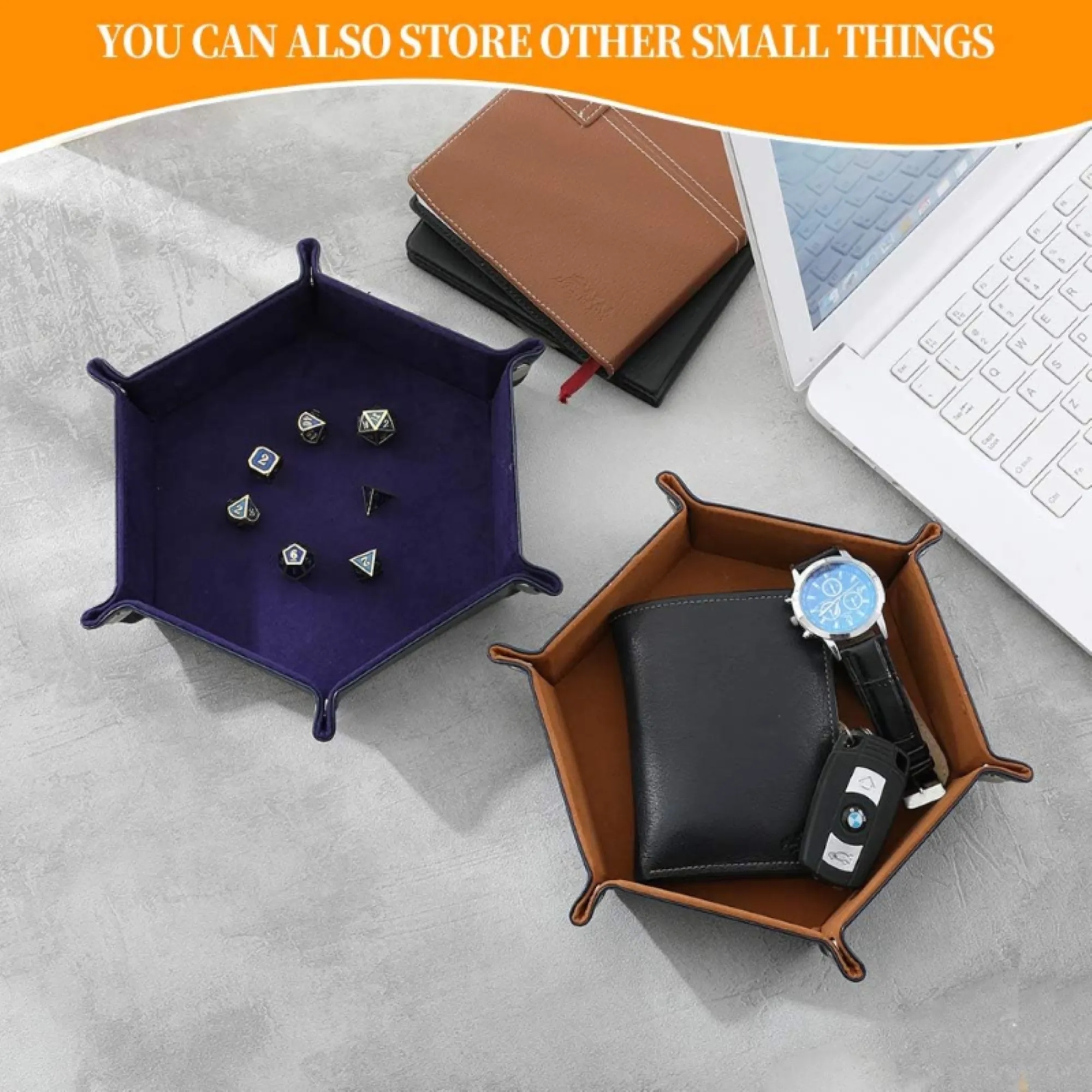 Leather Foldable Dice Rolling Tray 3
