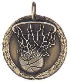Basketball XR100 Series Medal, 1 1/4" 2