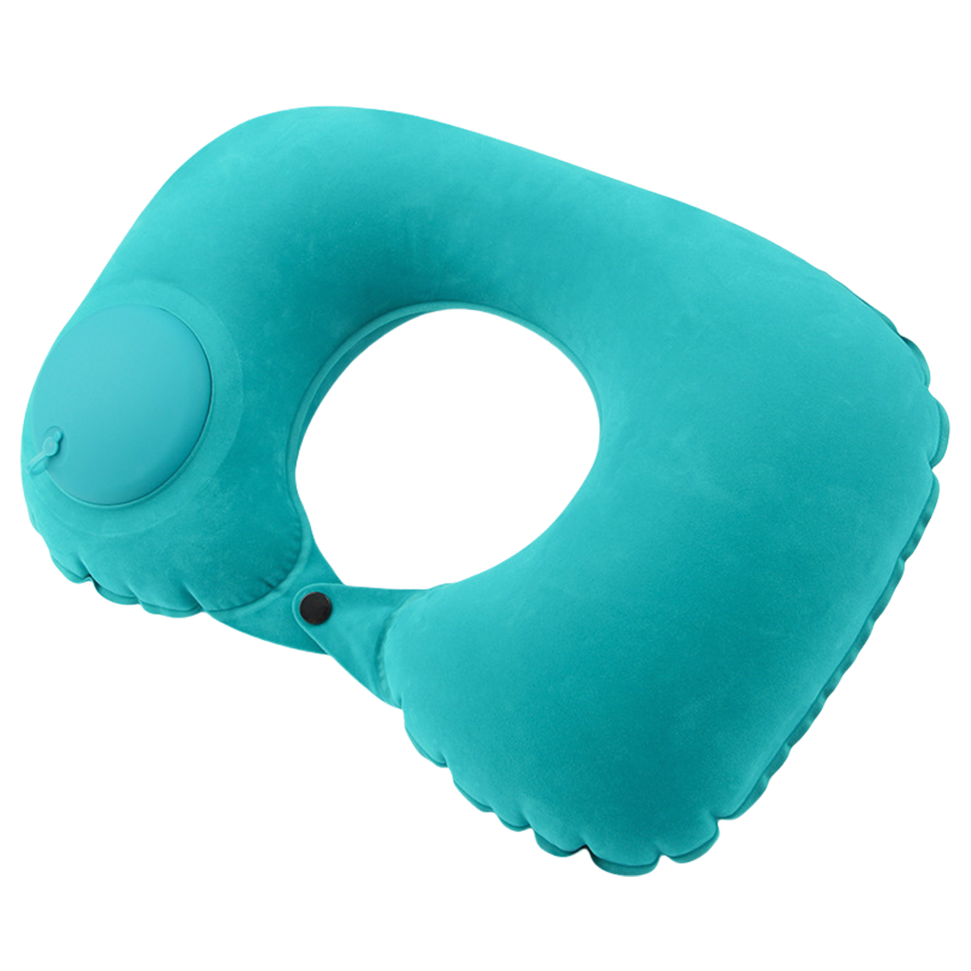 Press Inflatable Flocked U-Shaped Neck Pillow for Travel 4