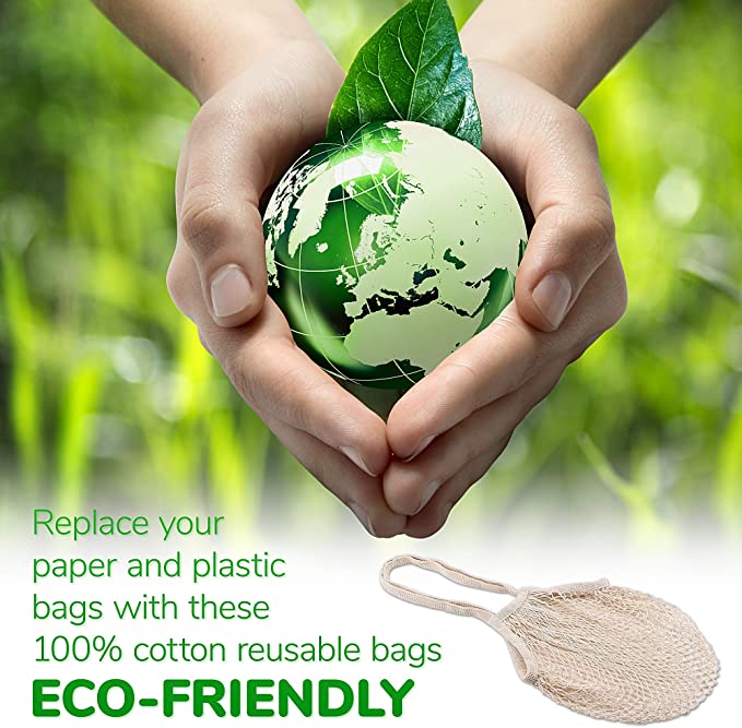 HotShine Mesh Bags Reusable Cotton Mesh Grocery Bags 6