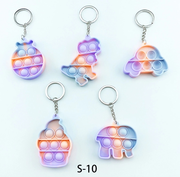 Stress Relief Fidget Silicone Flipping keychain 11