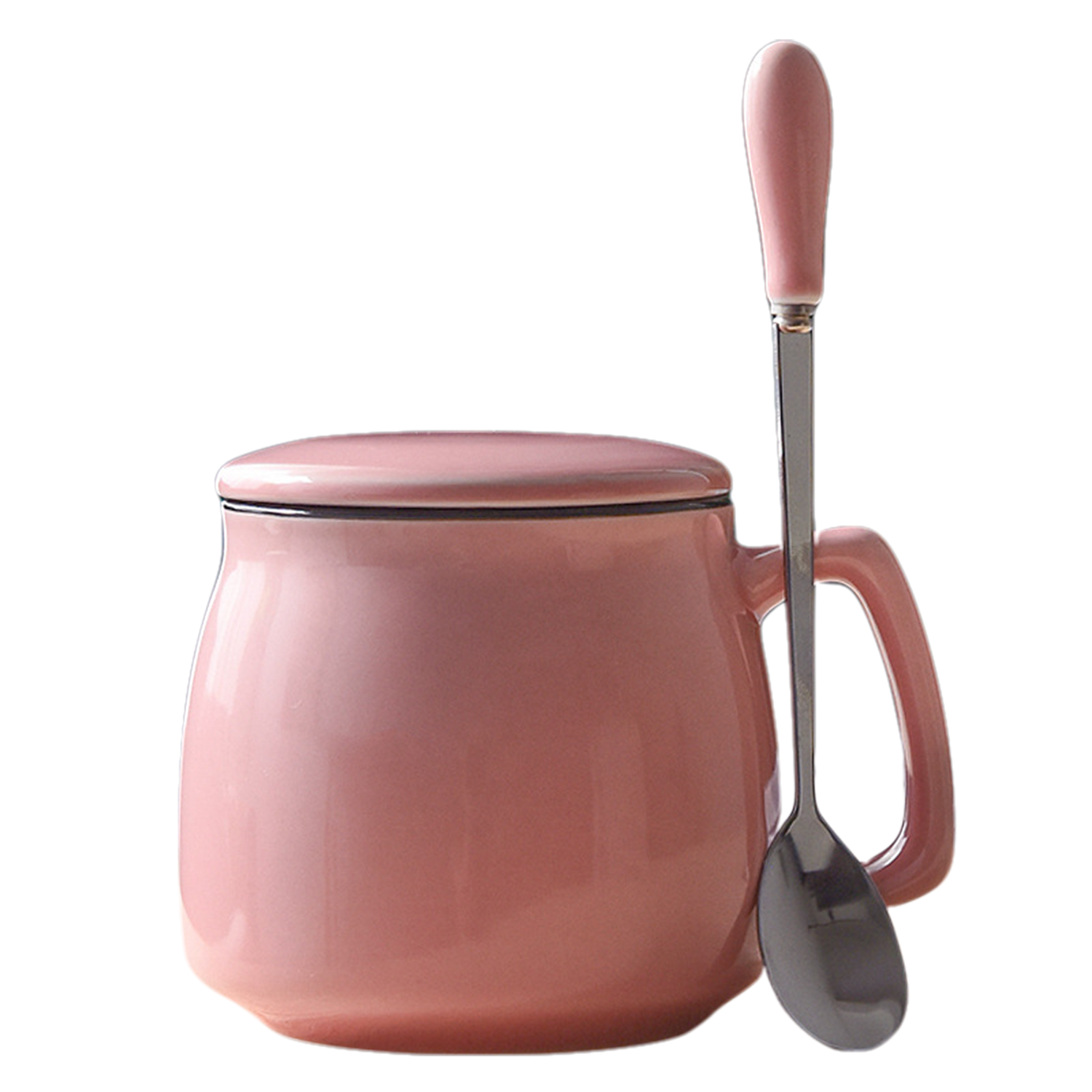 12oz Spill Resistant Ceramic Mug w/ Spoon 8