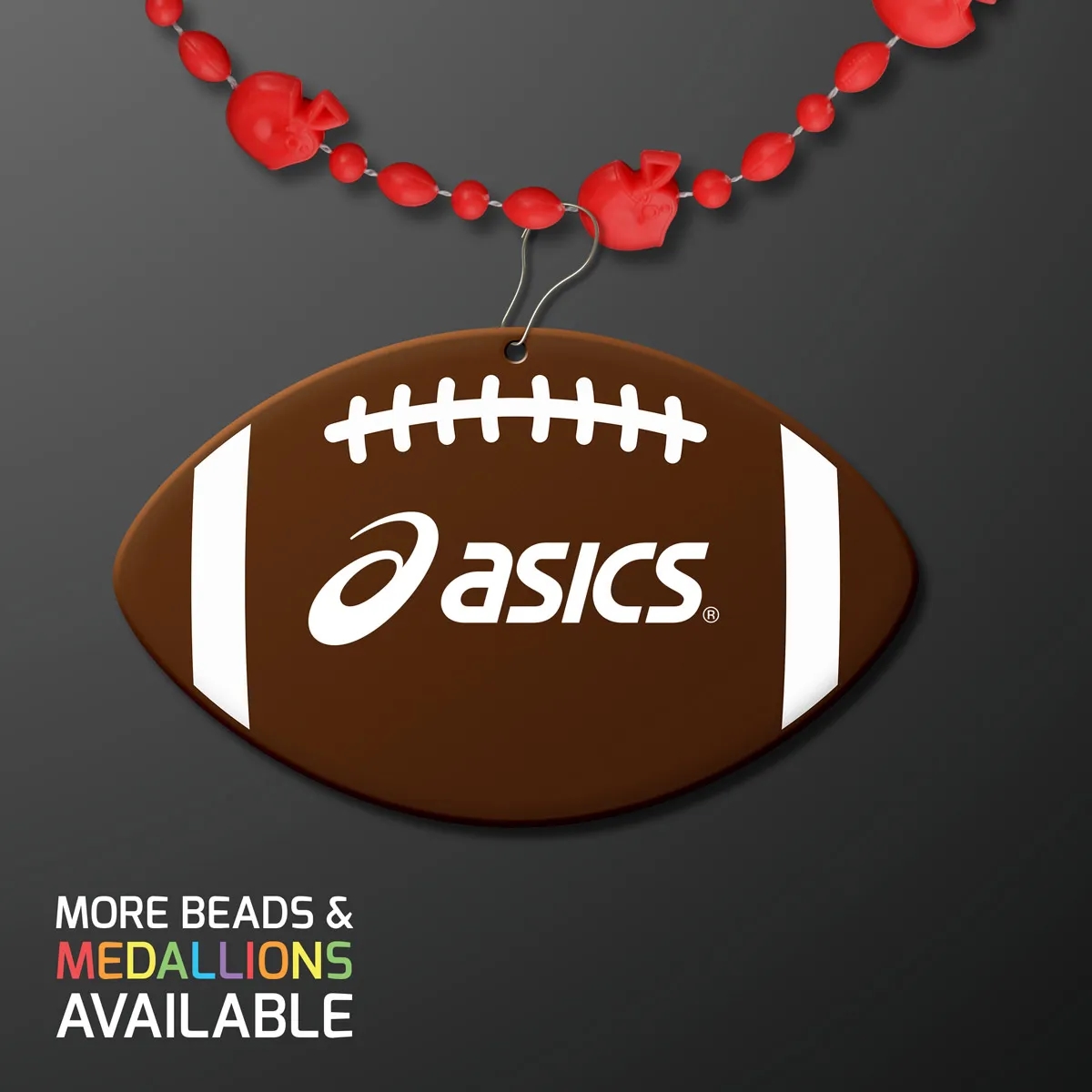 Sport Head Party Bead Necklaces with Football Medallions 2