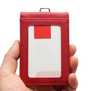 PU Lanyard 5 Pockets Folded PU Leather Card Holder 14