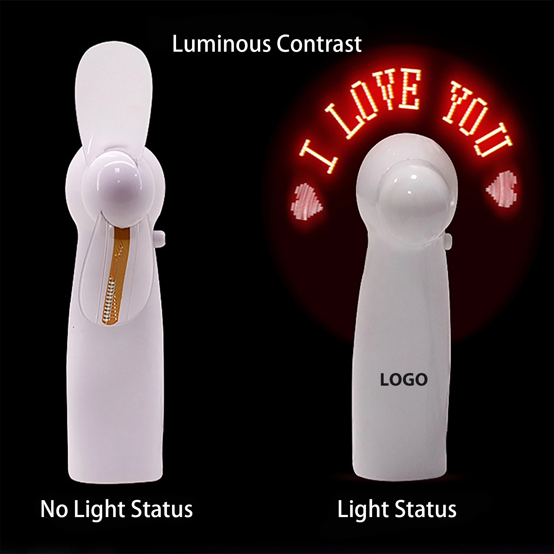 Message LED Handhold Flash Fan 3