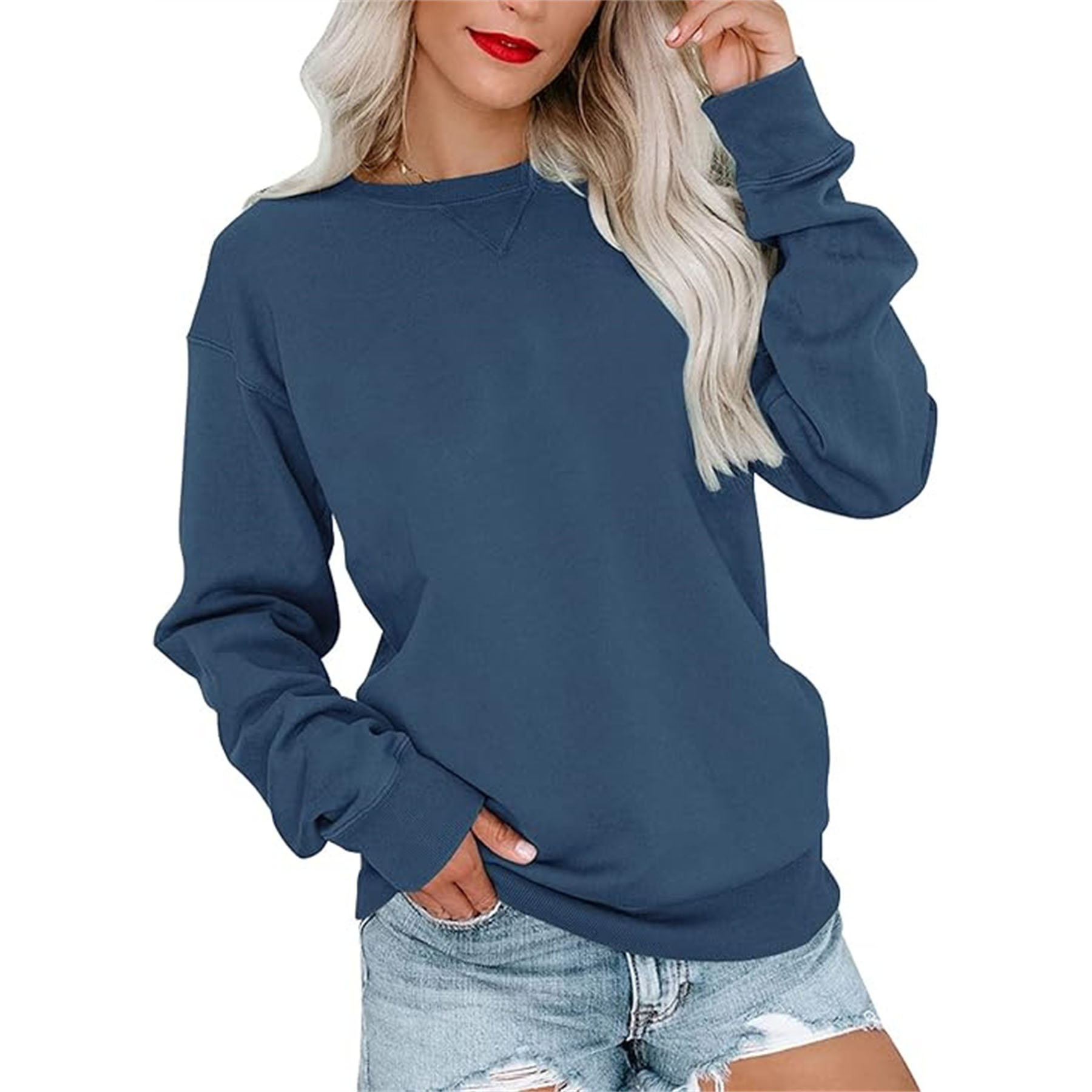 Casual Long SleeveSweatshirt for Women, custom hoodie or sweatshirt with logo imprint 9