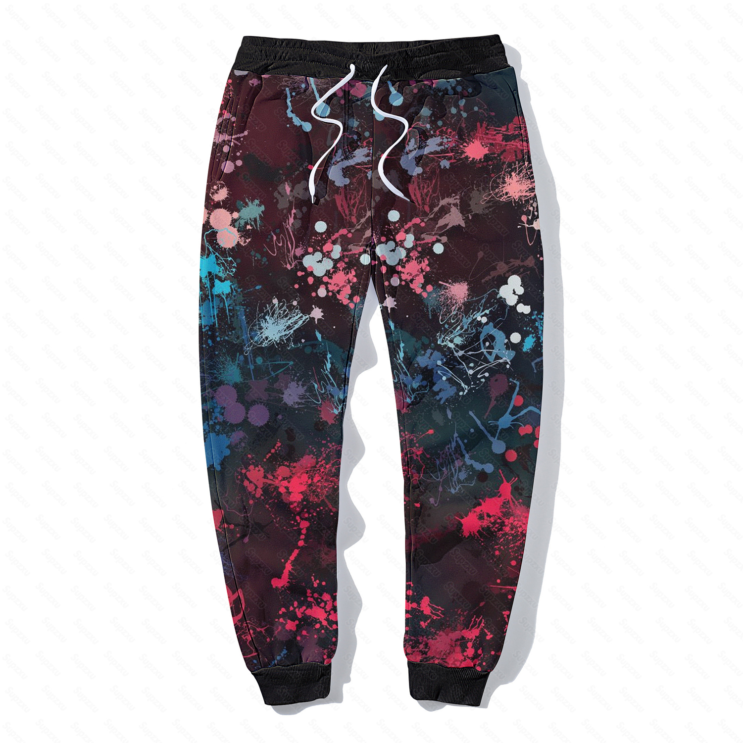 Men's Floral Letter Graphic Print Drawstring Sweatpants 8