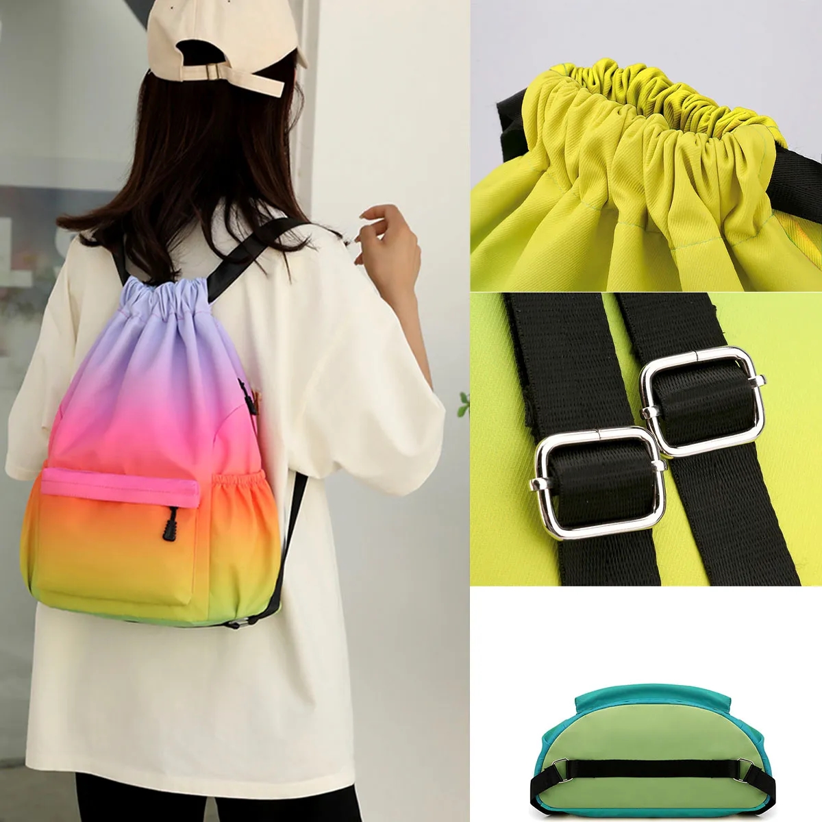Drawstring Backpack Sports Gym Bag 4