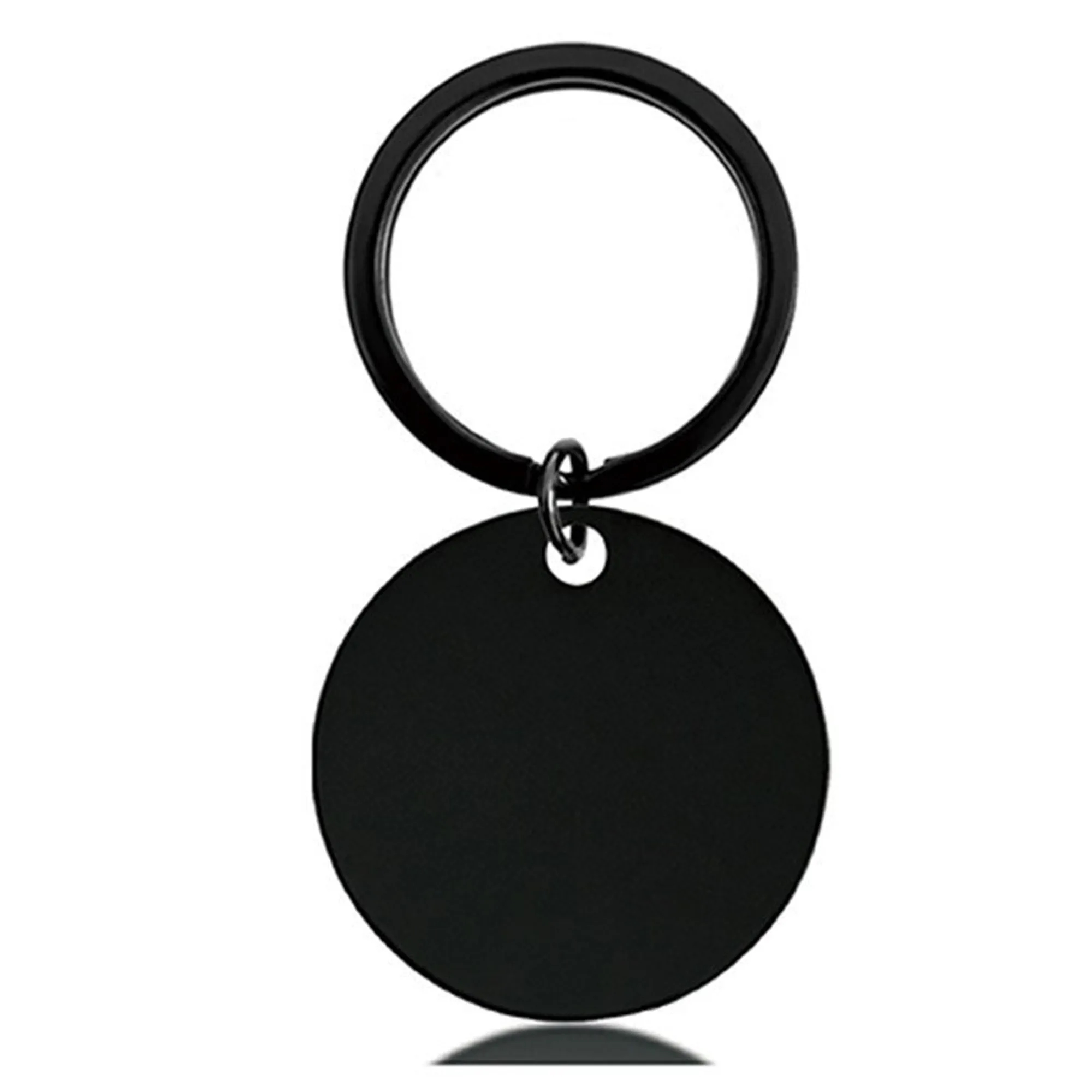 Stainless Steel Round Plate Keychain 4
