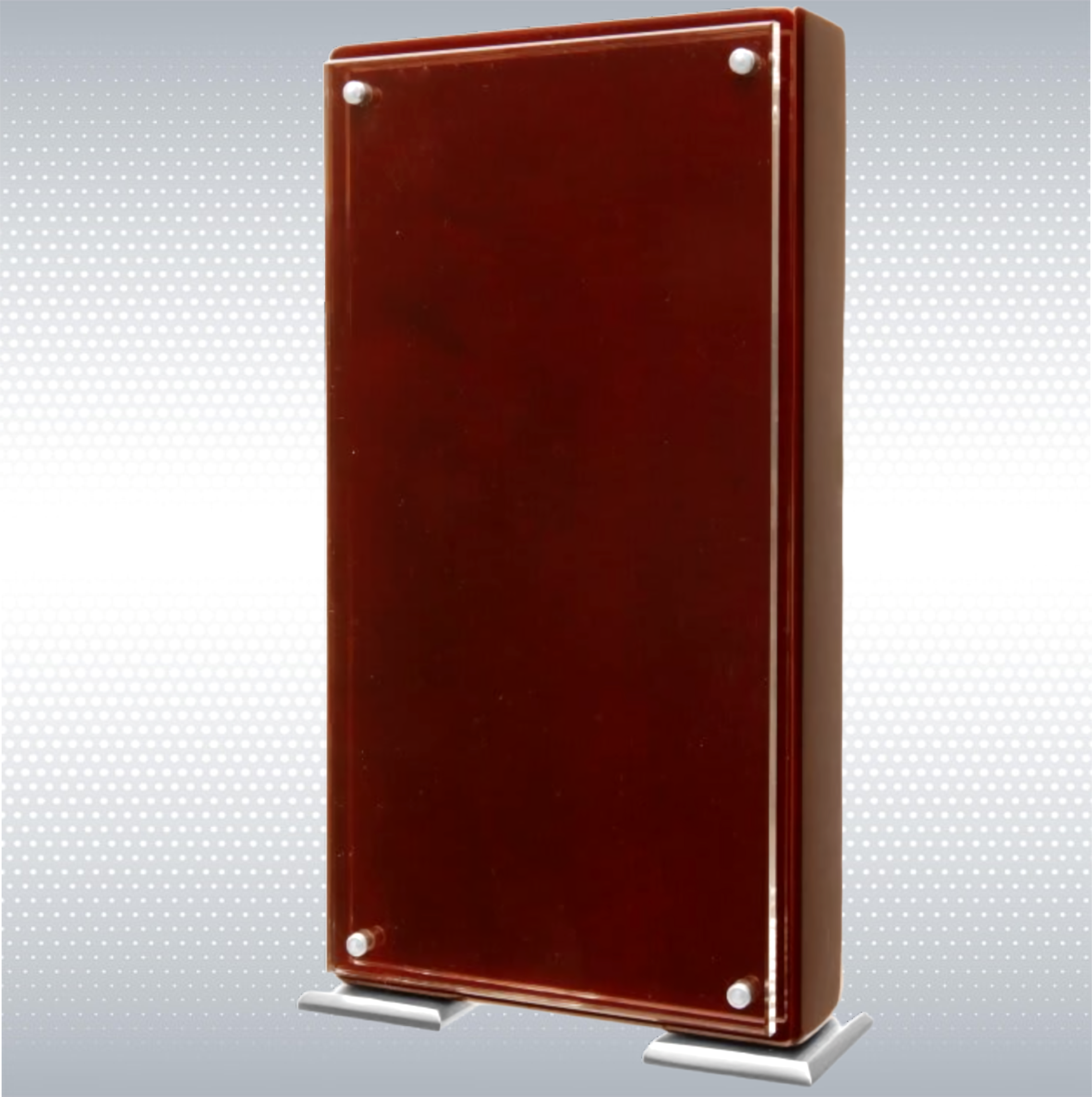 7 1/4" Rosewood Finish High Gloss Floating Acrylic Standup Plaque 4