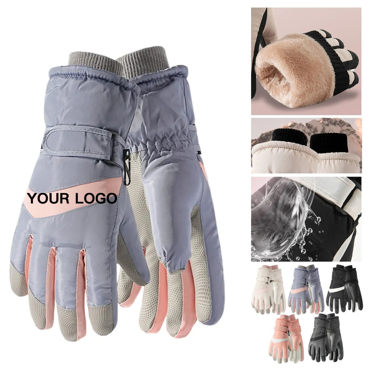 Warm Waterproof Ski Gloves With Secure Grip 8