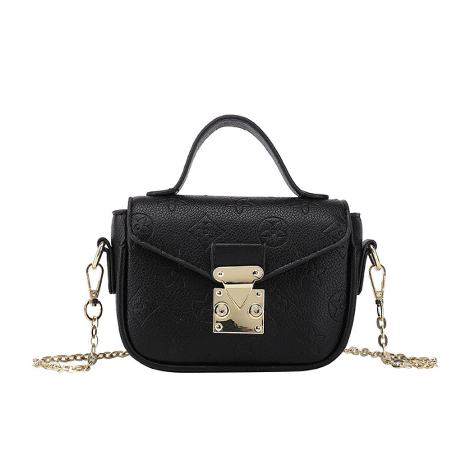 PU Leather Shoulder Bag w/ Metal Chain Strap 6