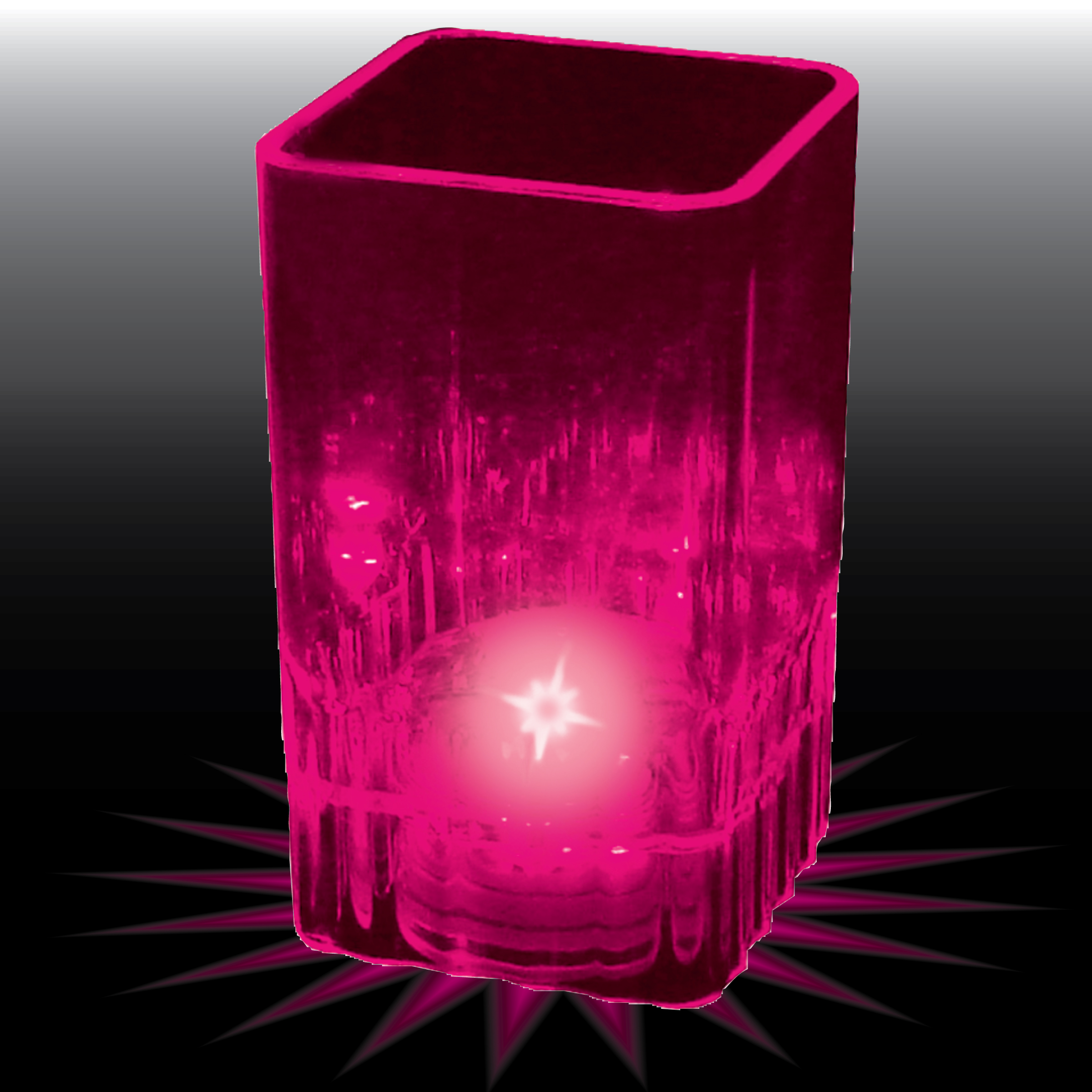 2oz Light Up Plastic Fluted Square Shot Glass 6