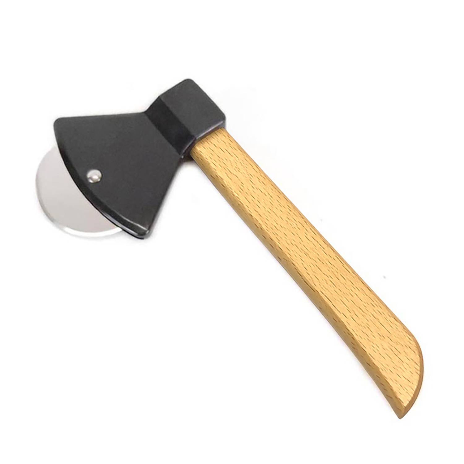 Ergonomic Bamboo Axe Pizza Cutter 3