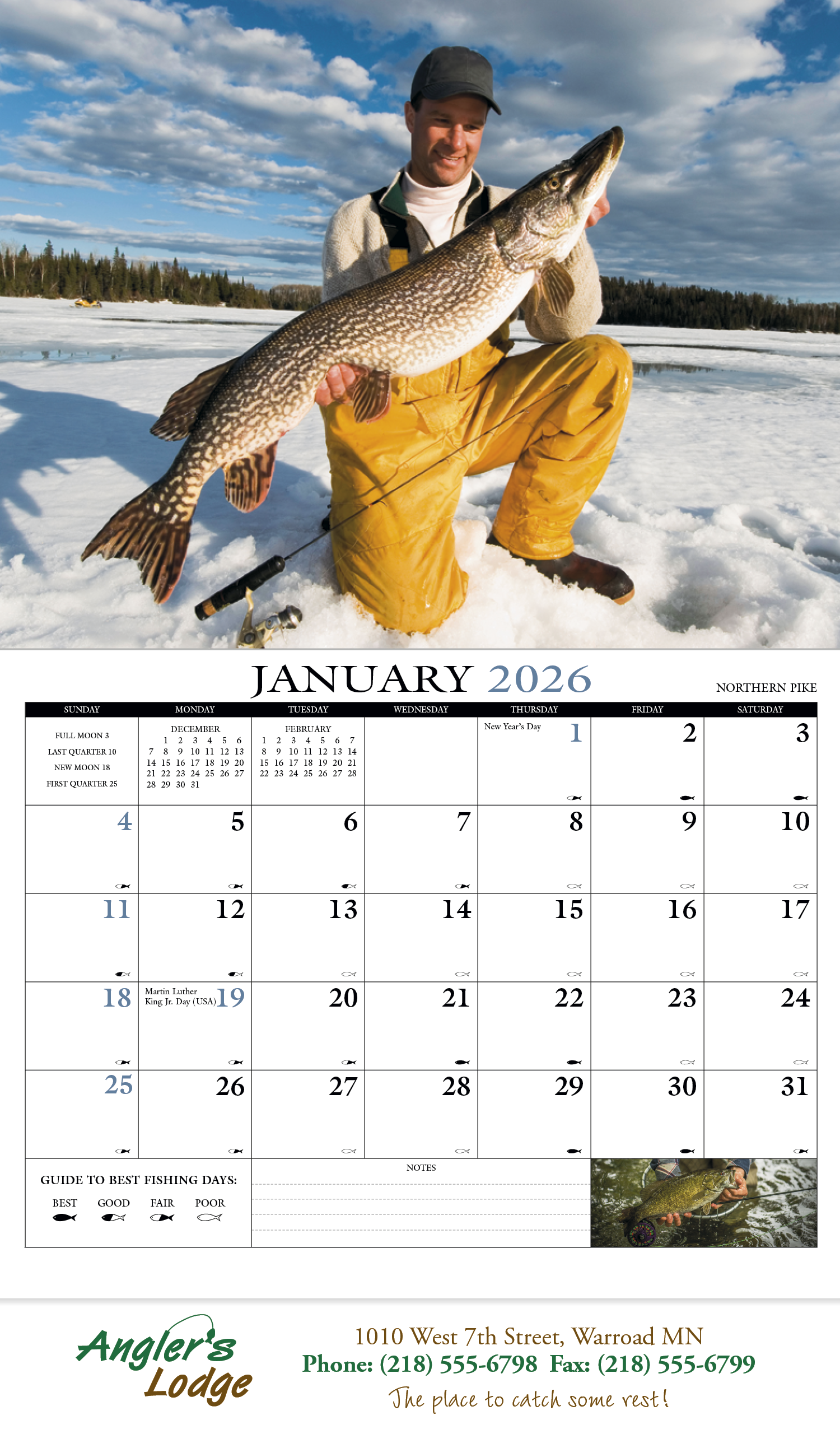 HotLine® Products Fishing Guide Appointment Calendar - Stapled 7