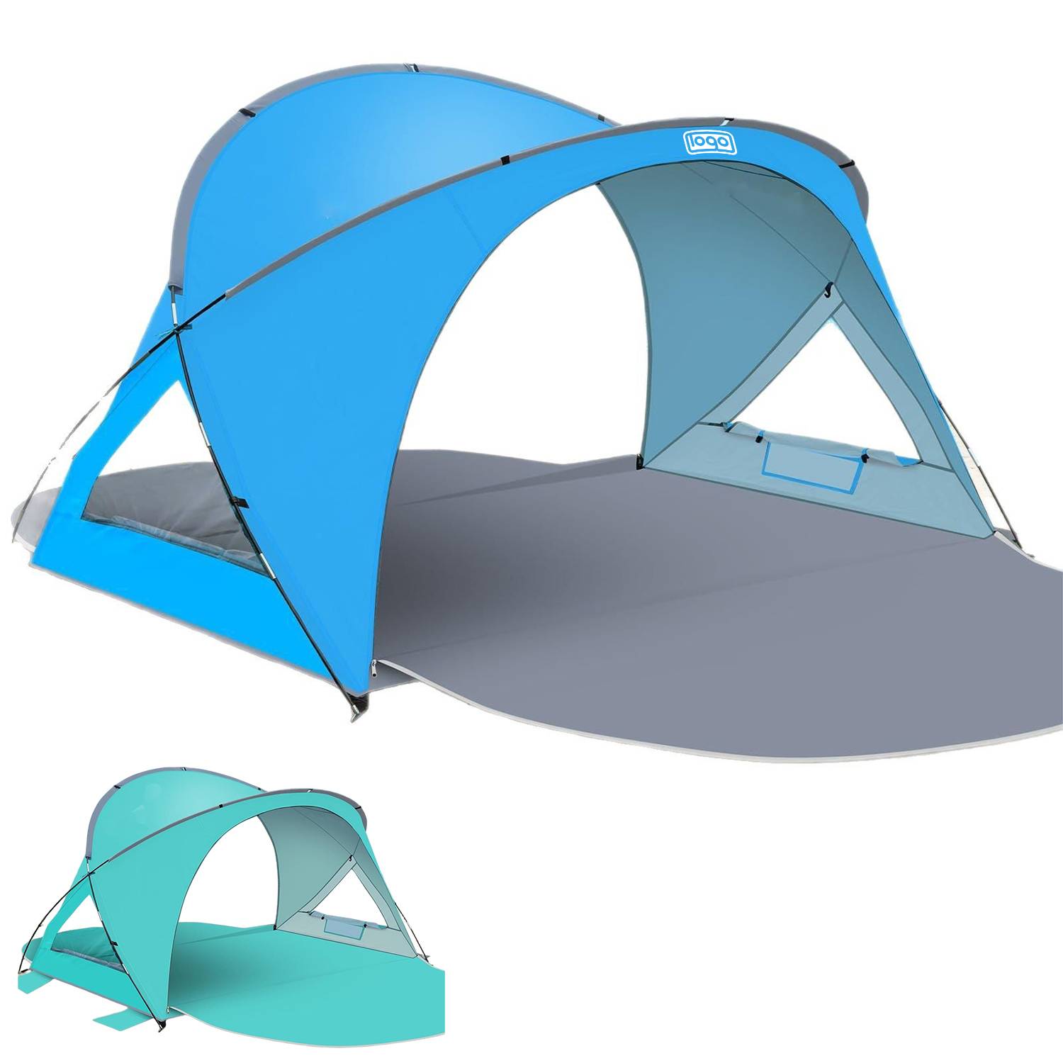 Dual Zipper Doors UV Protection Beach Tent 6