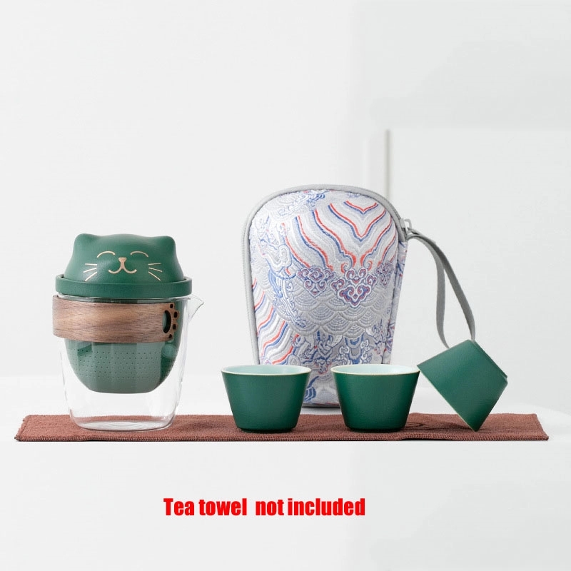 Custom Teapot With Infuser and Three GongfuTea Cups 2
