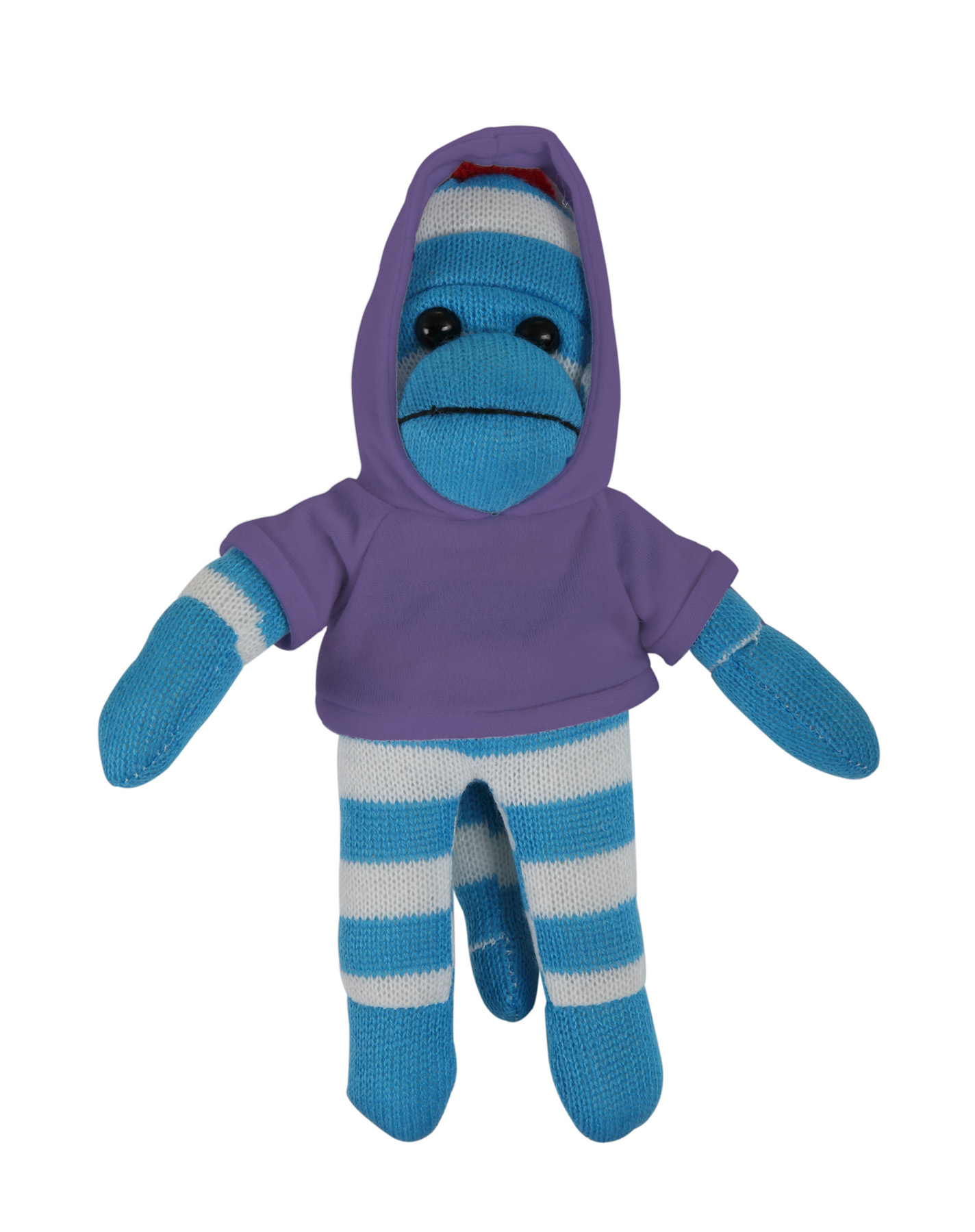 soft plush Blue Sock Monkey with hoodie 2