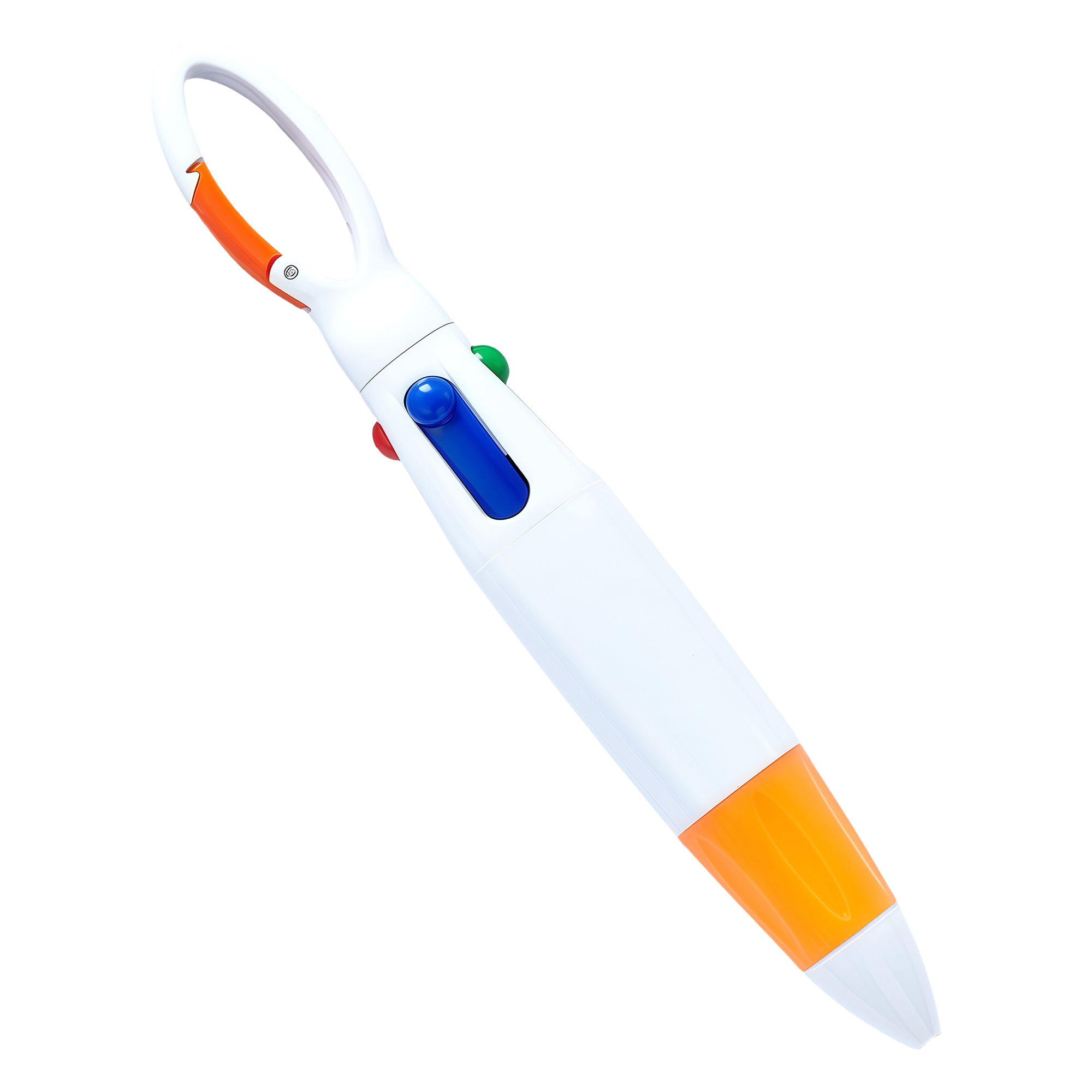 4-Color Jumping Plastic Ballpoint Pen with Carabiner Clip 3
