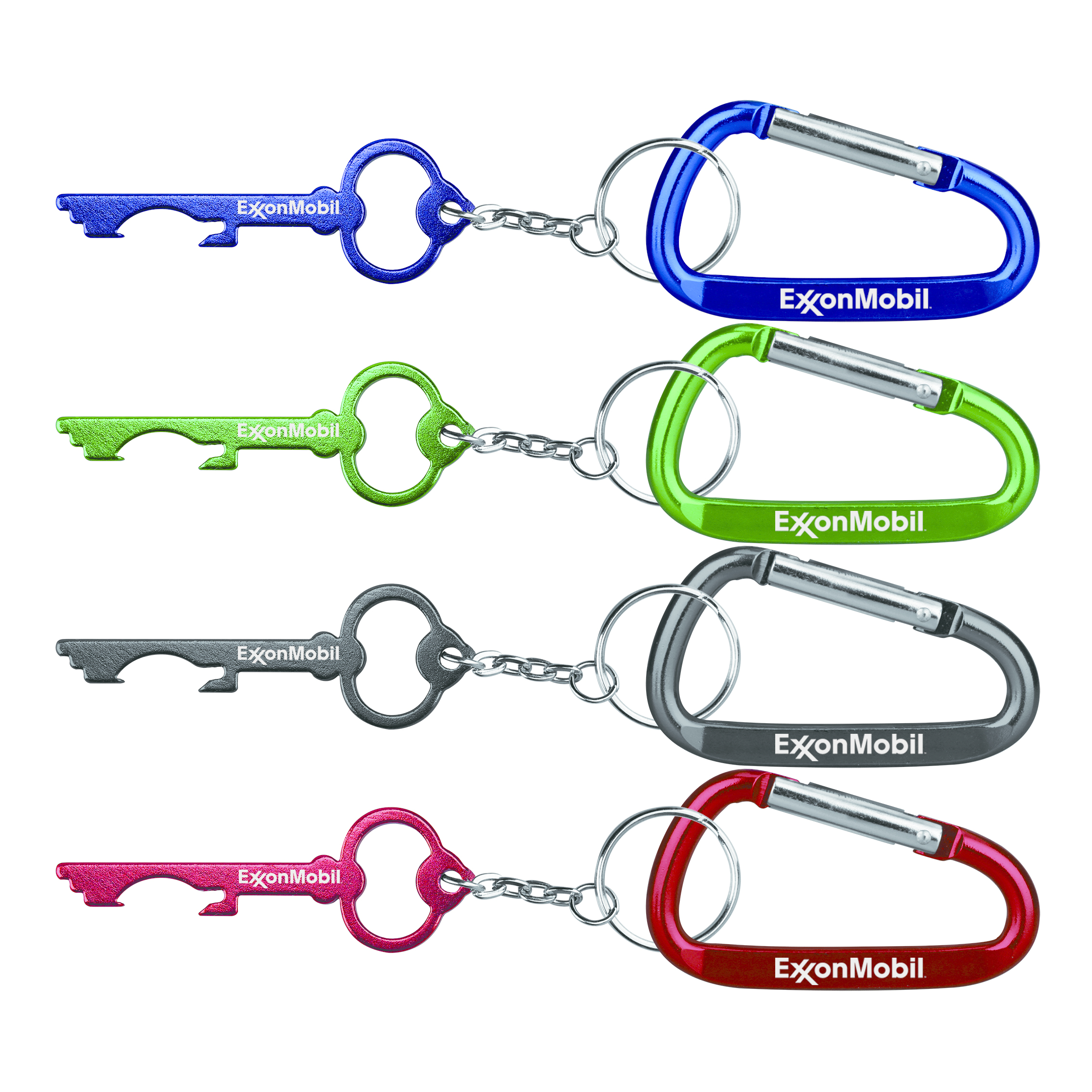 Key Shaped Aluminum Bottle Opener with Key Chain & Carabiner 5