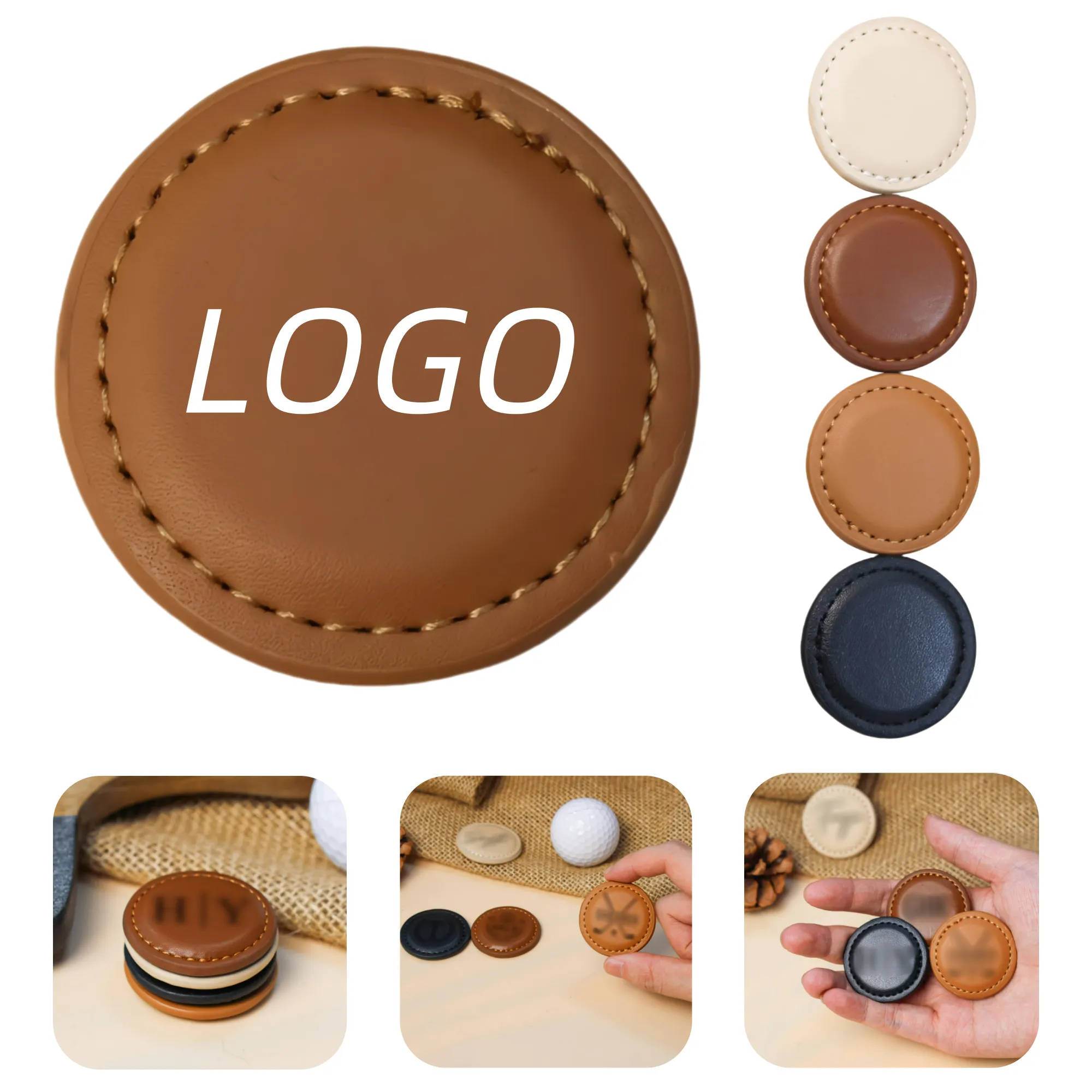 PU Leather Golf Ball Markers 3