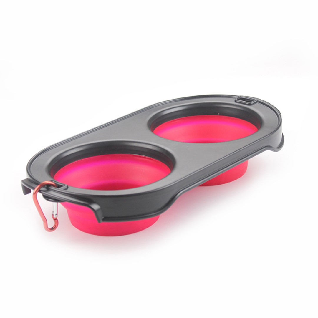 Pet Double Bowl Foldable Travel Feeder 6