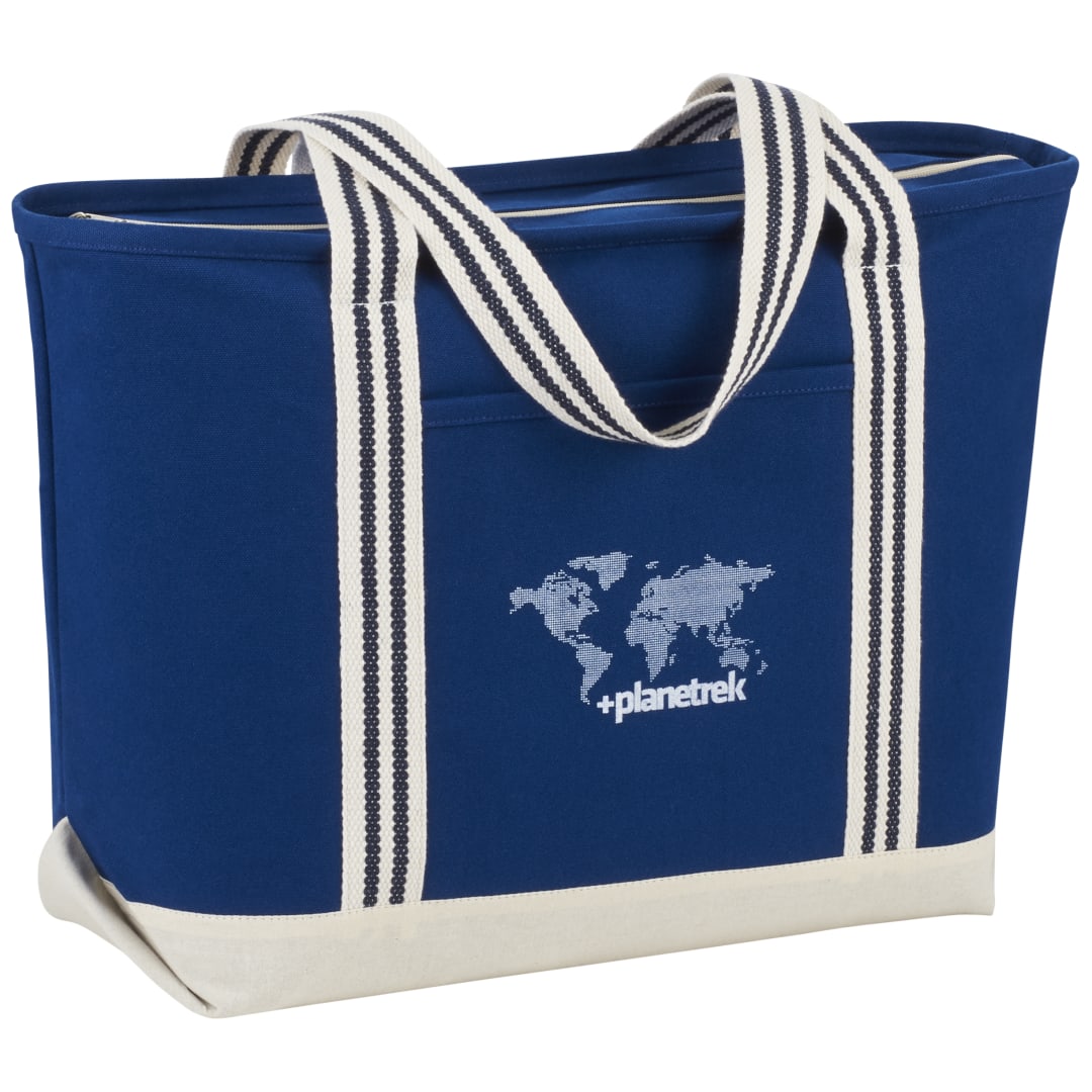 Atlantic Stripe 20oz Cotton Zippered Tote 25
