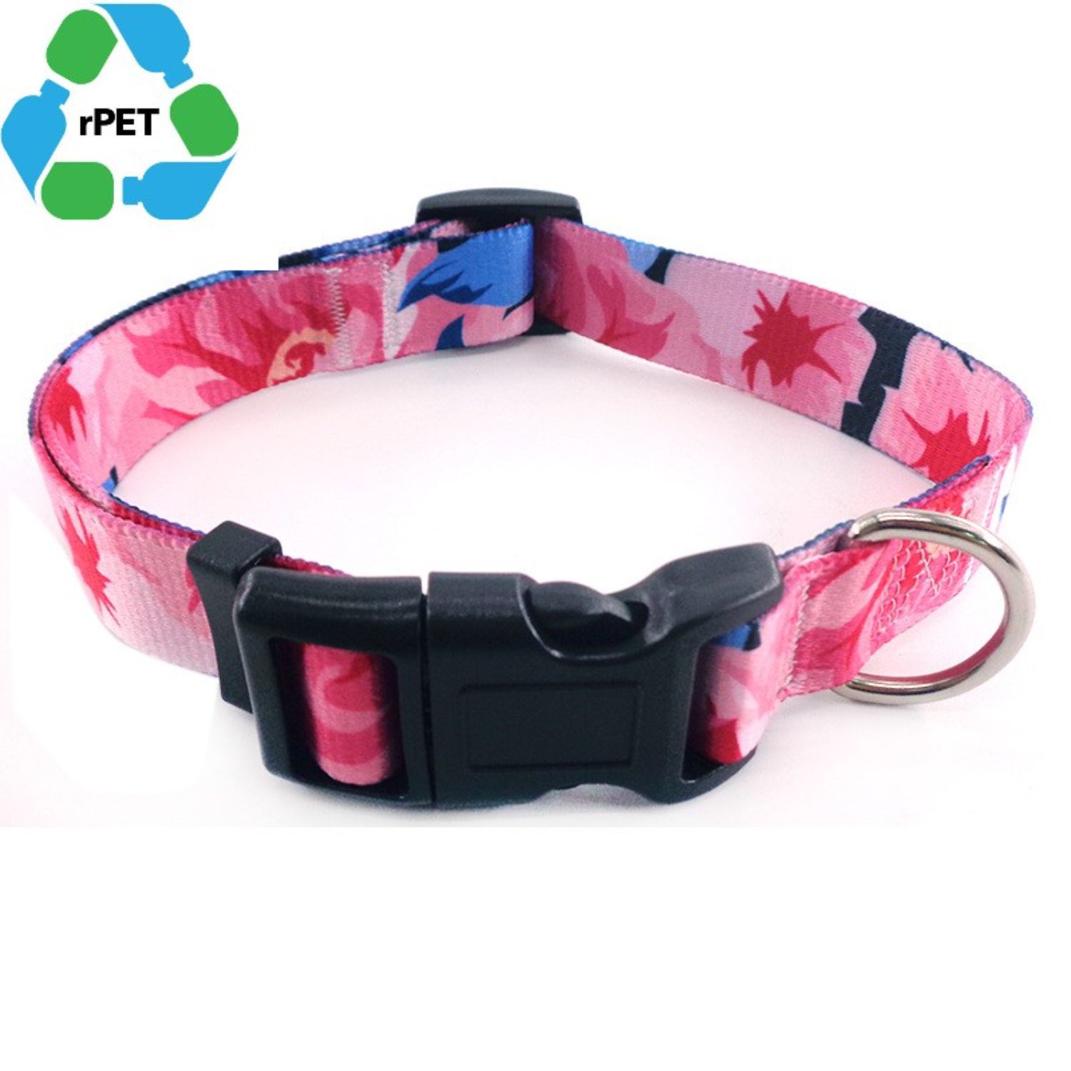 3/4"W x 20"L rPET Eco-friendly Sublimation Pet Collar w/ Buckle Release 2