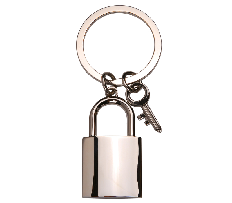 Lock and Key Charm Metal Keychain 1