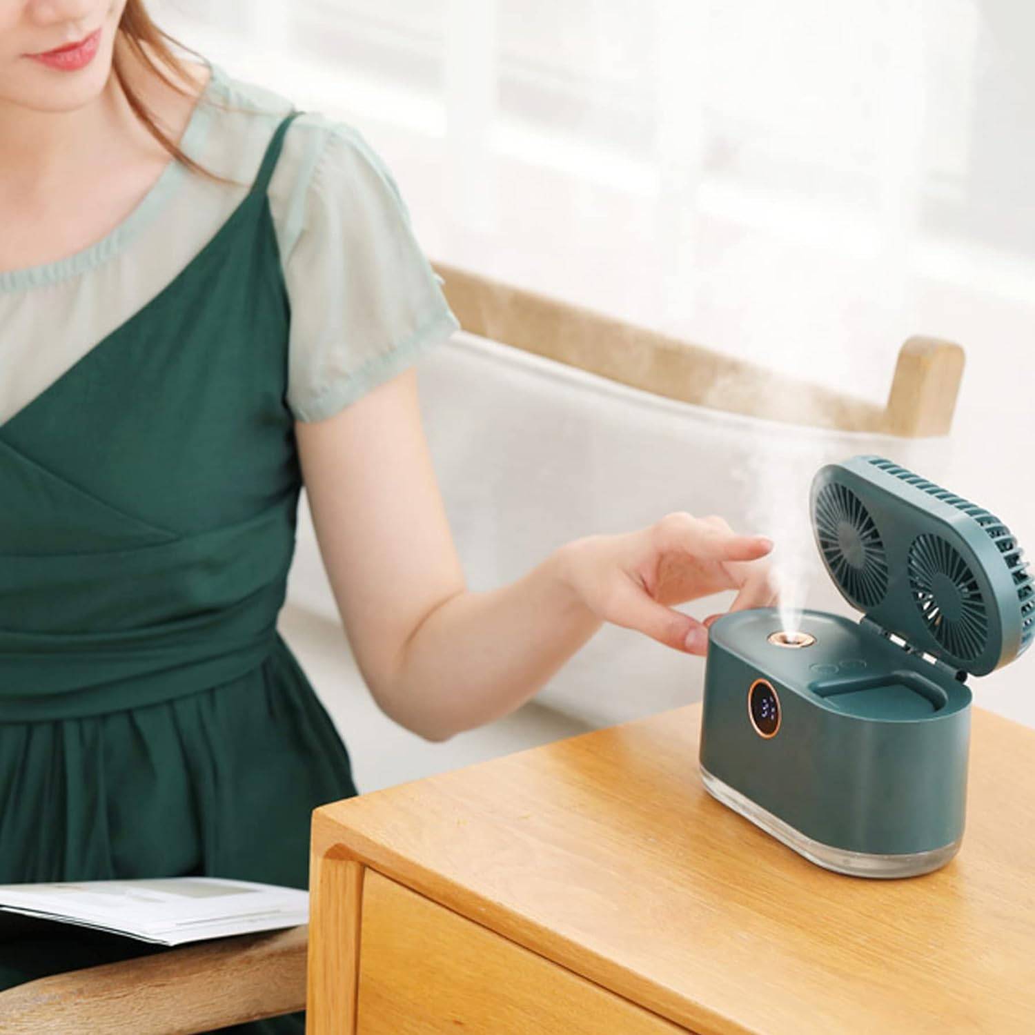 Mini Cooler Fan 2 in 1 Spray Air 3