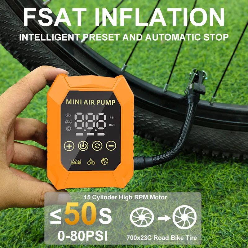 150 PSI Portable Mini Air Pump with LED Light 5