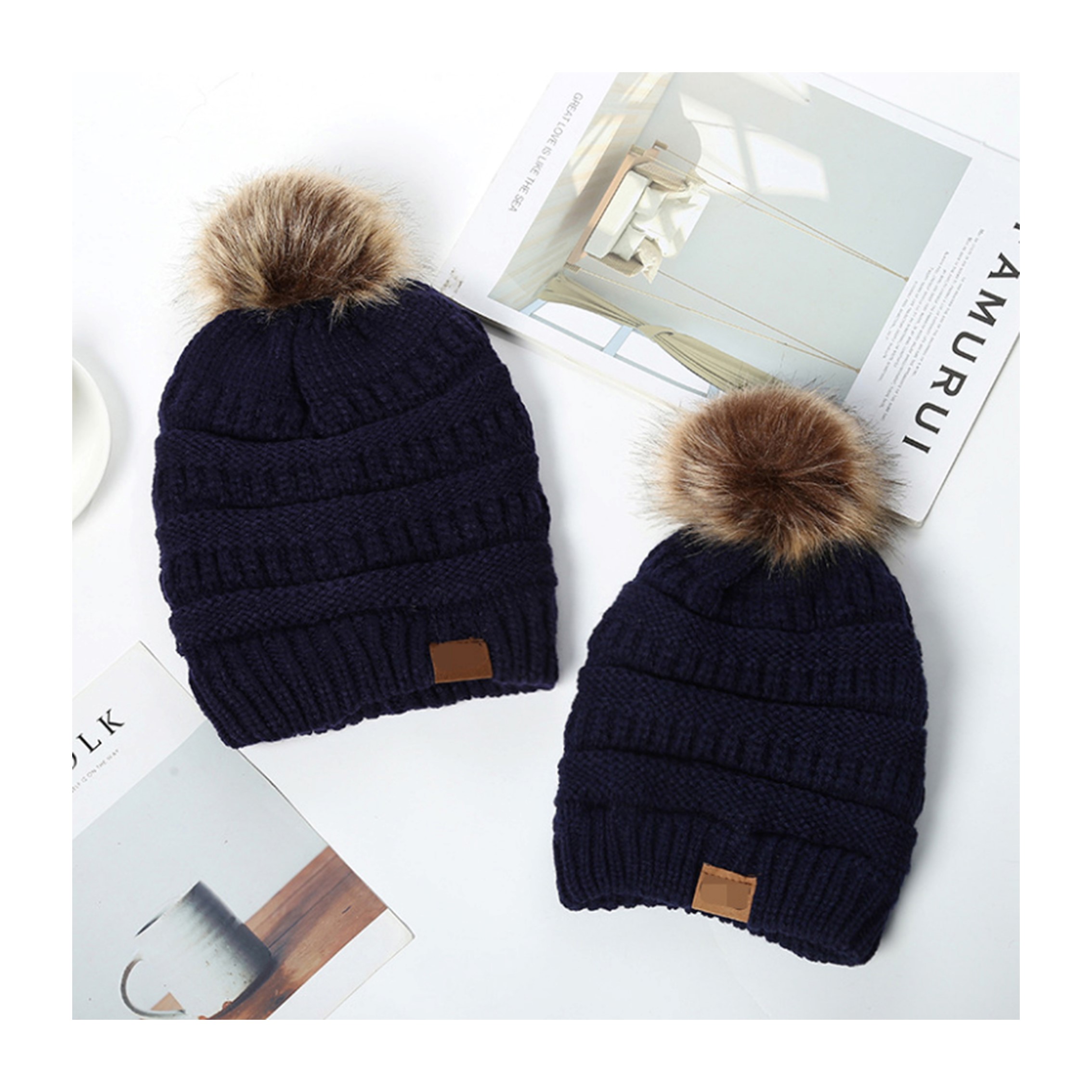 Pom Pom Knit Hat 3