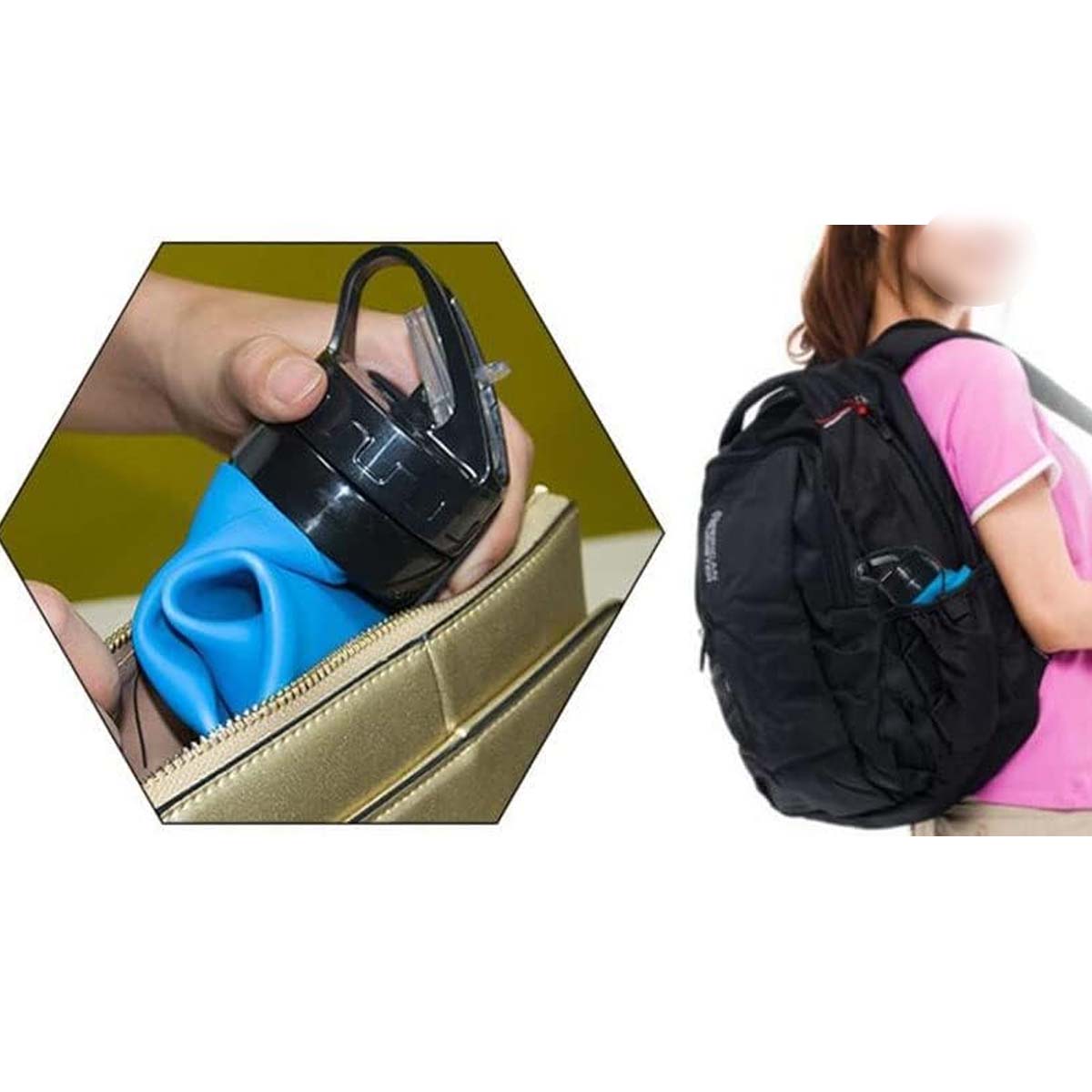 600ml Silicone Drinkware Outdoor Foldable Water Bottle 3